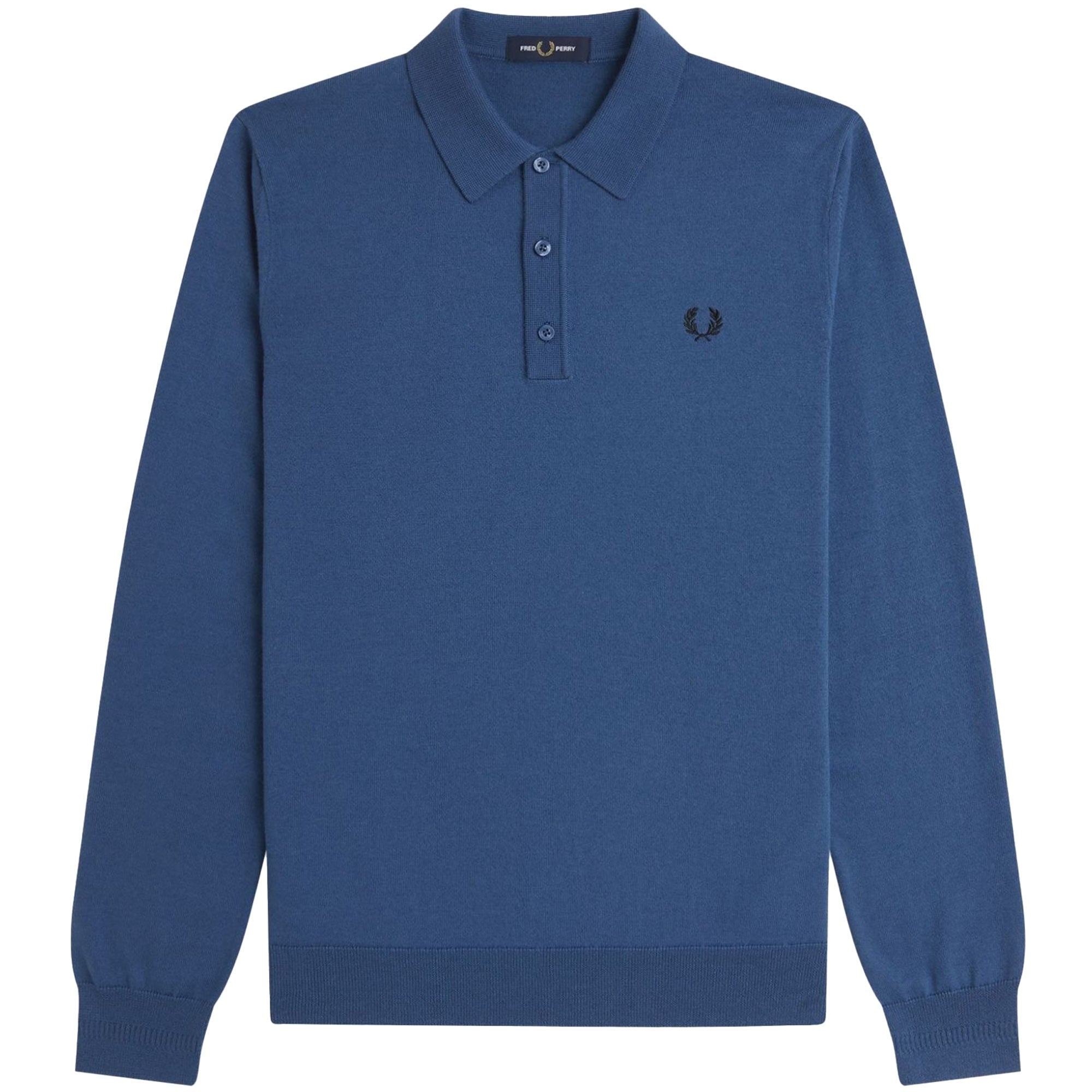 Fred Perry Classic Knitted Shirt - Midnight Blue
