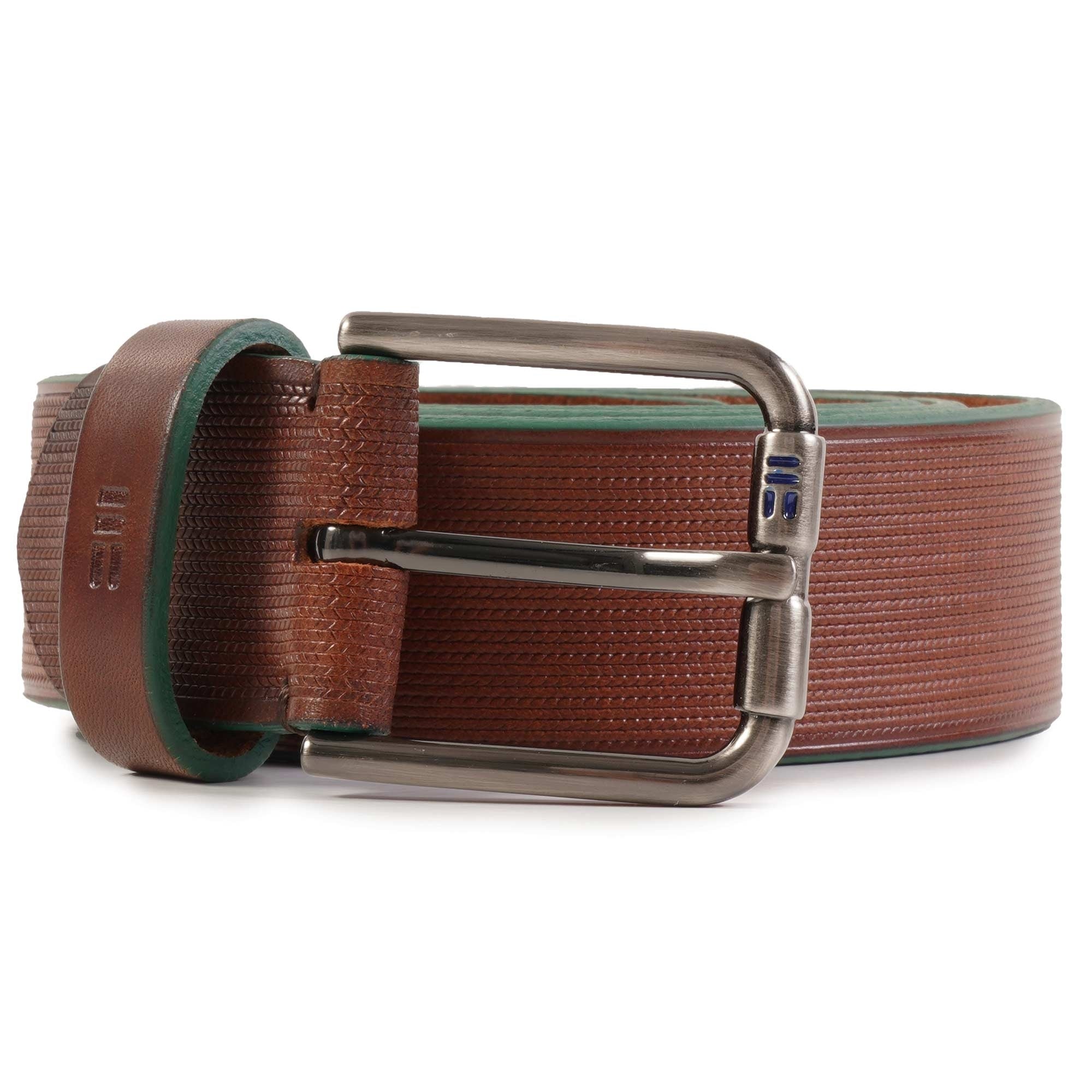 Leather Belt - Brown and Green