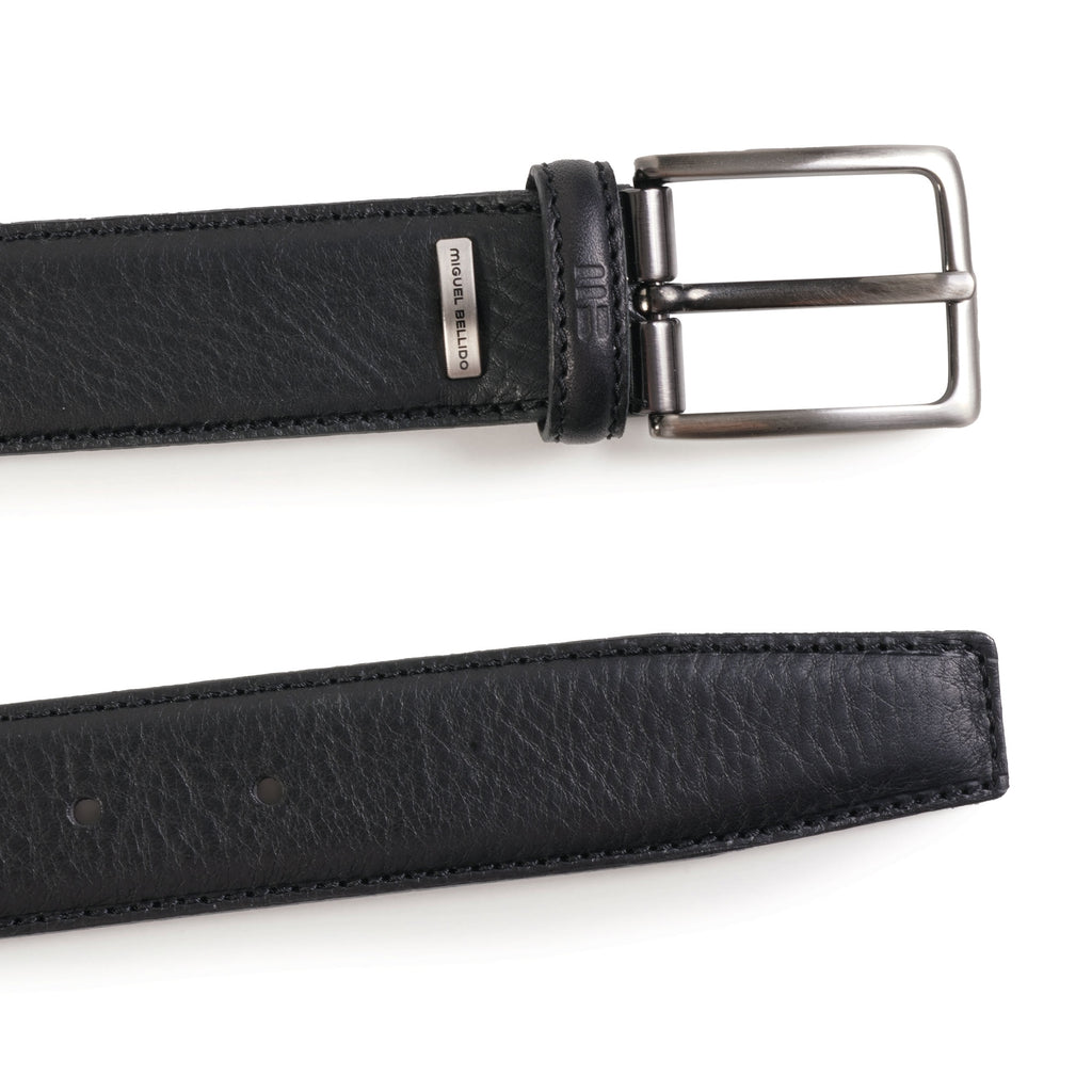 Smooth Leather Belt - Black