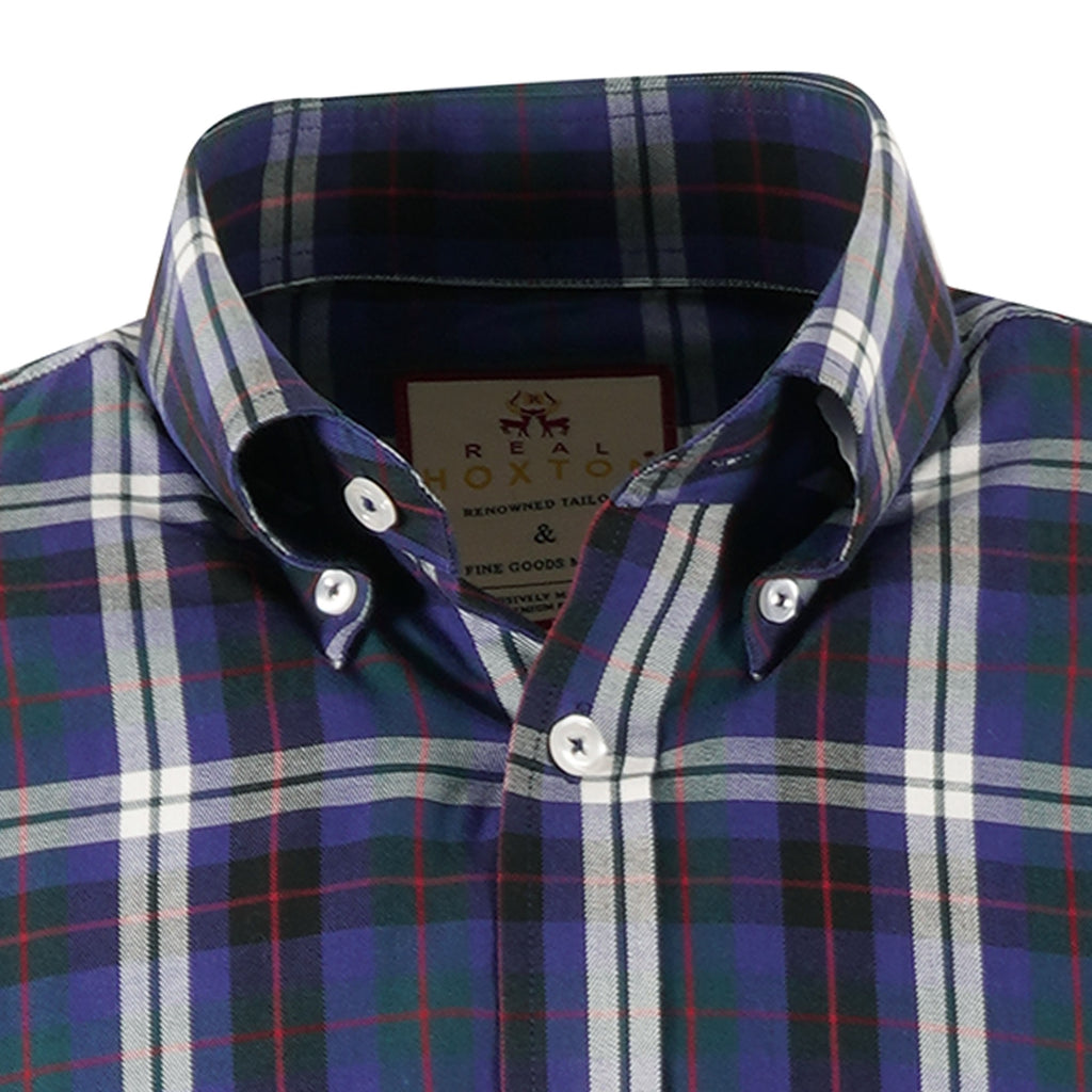 Real Hoxton Long Sleeve Shirt - Black Watch Tartan Check