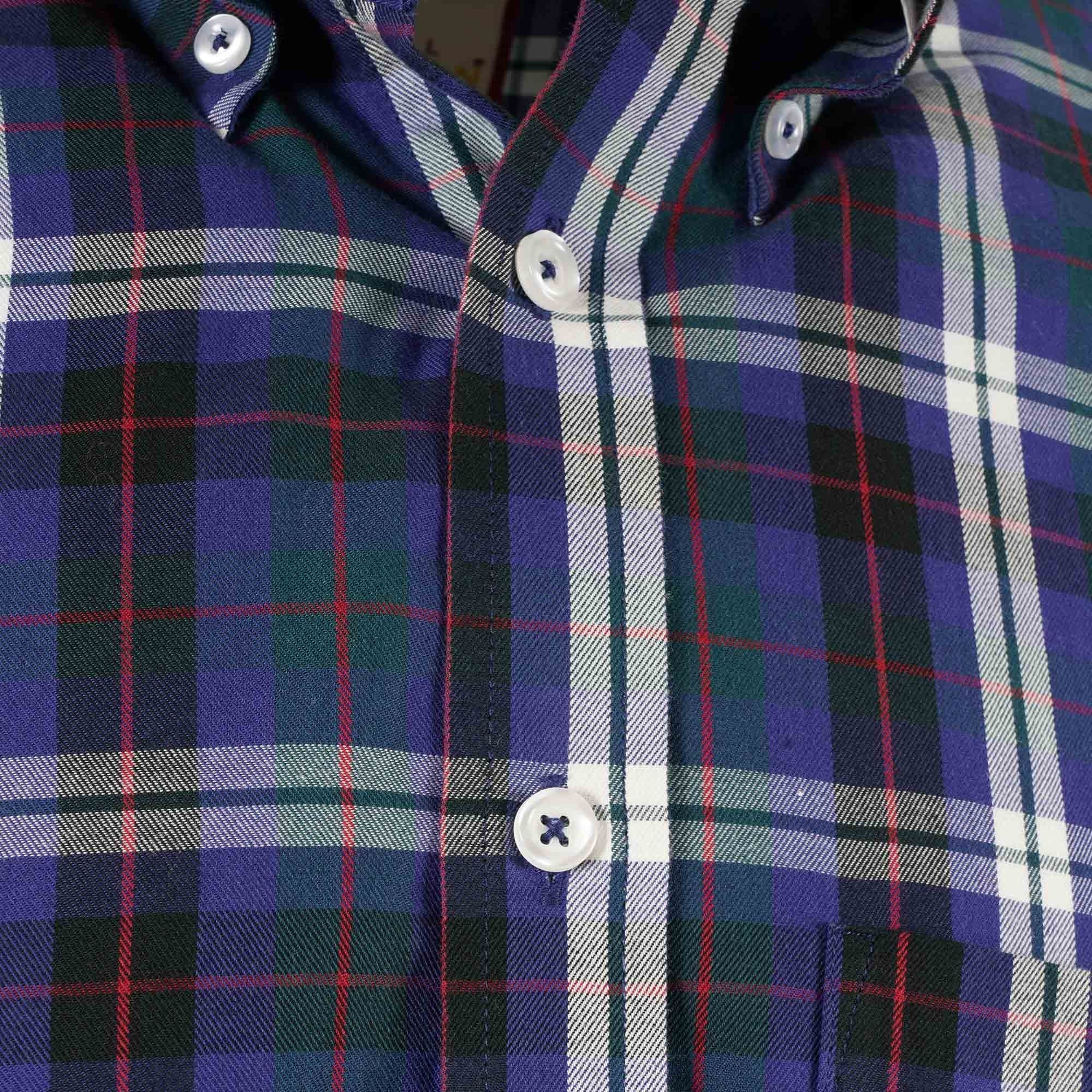 Real Hoxton Long Sleeve Shirt - Black Watch Tartan Check