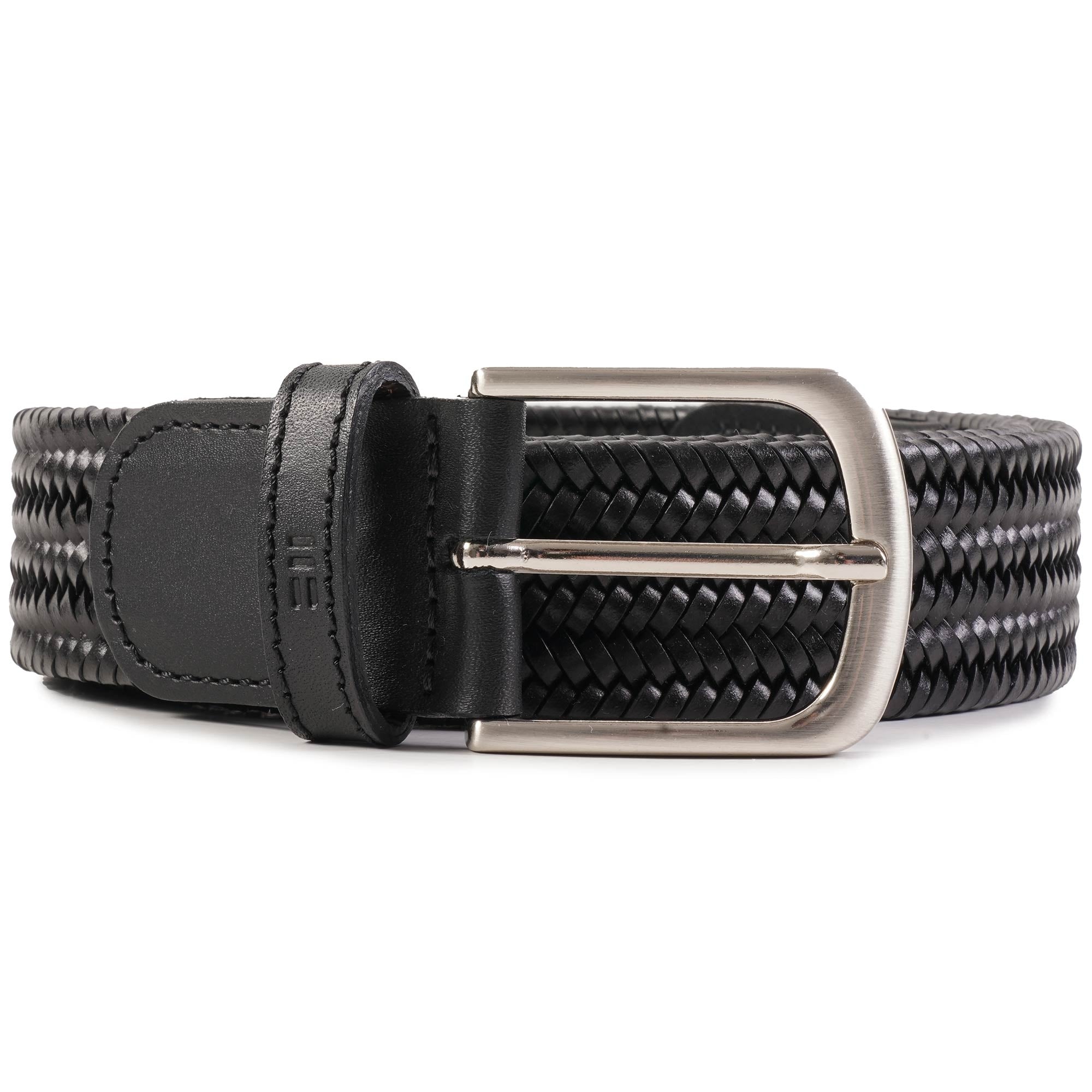 Leather Woven Belt - Black