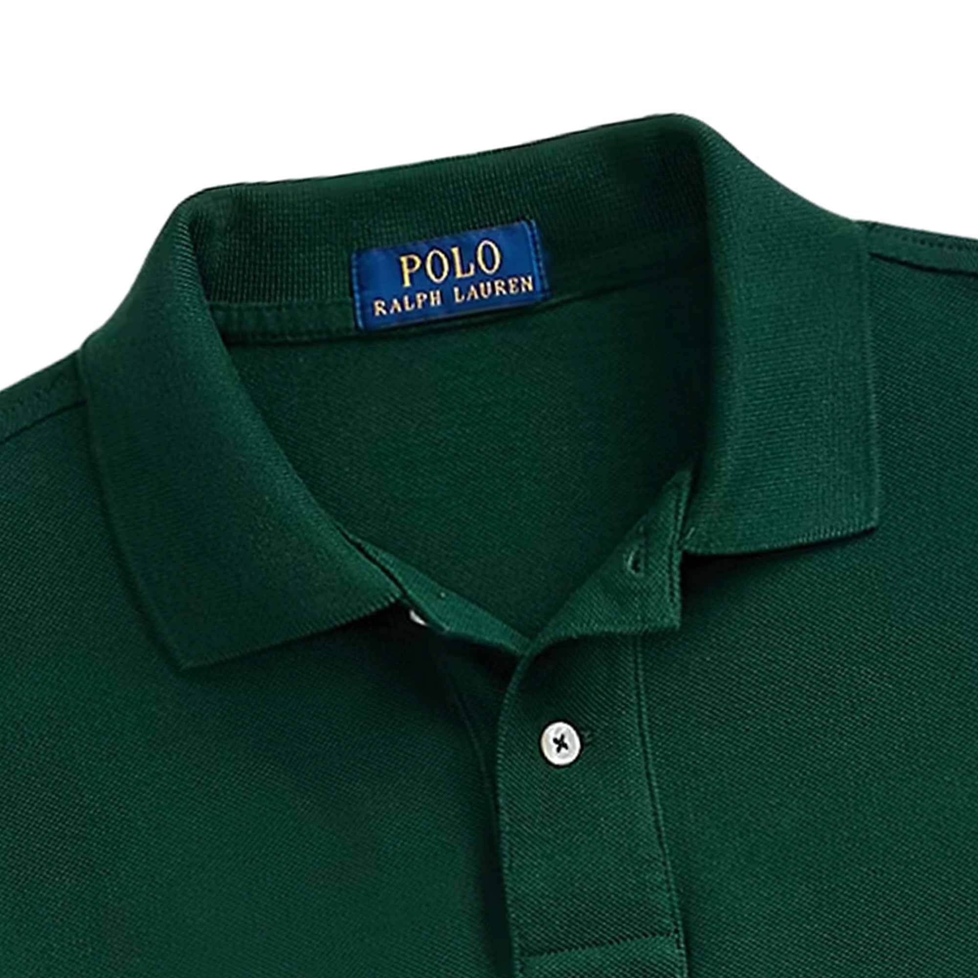 Custom Slim Fit Mesh Polo - College Green