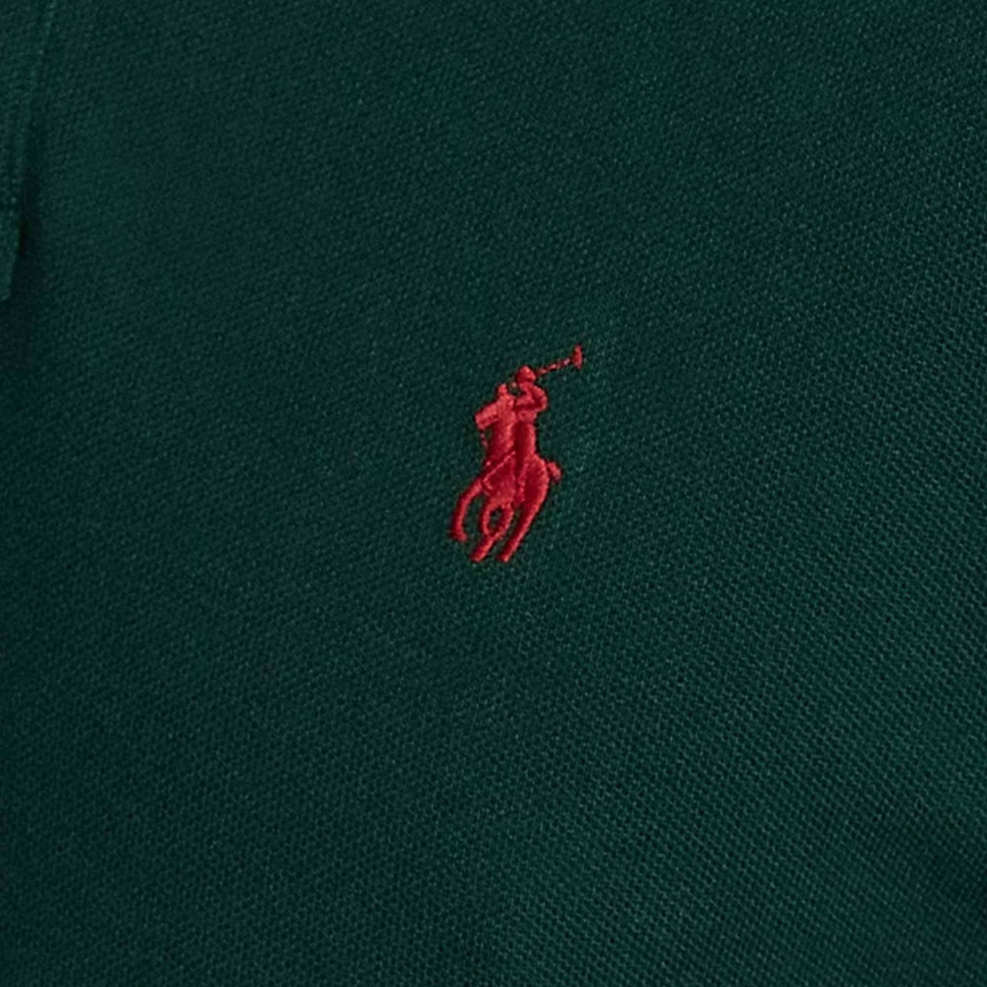 Custom Slim Fit Mesh Polo - College Green