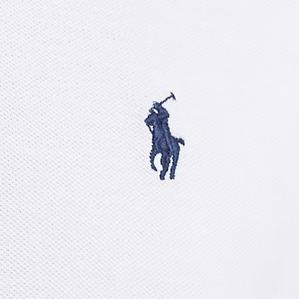 Custom Slim Fit Mesh Polo Shirt - White
