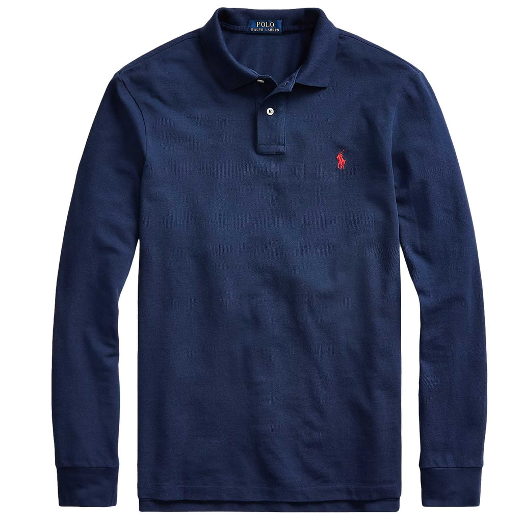 Custom Slim Fit Mesh Polo Shirt - Blue