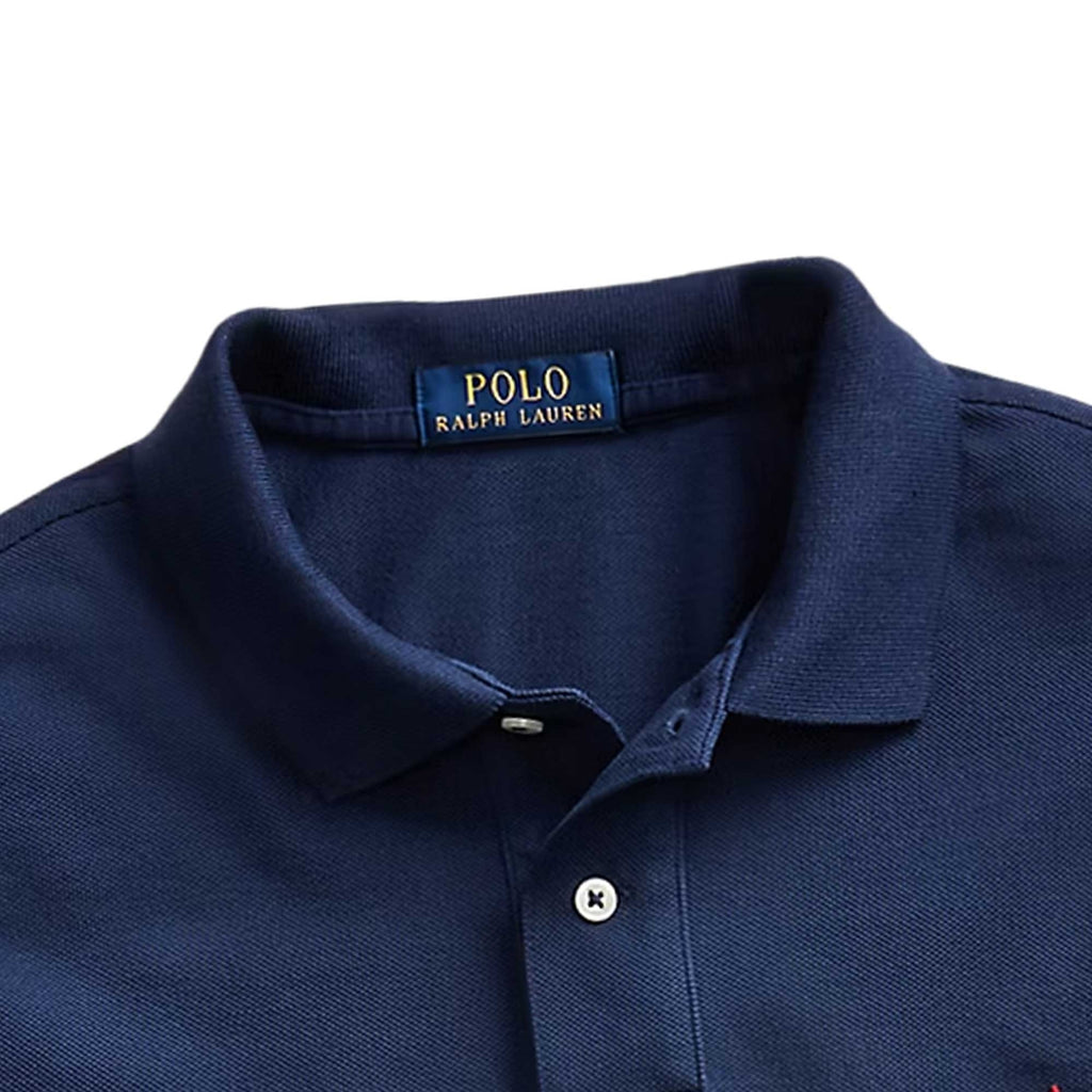 Custom Slim Fit Mesh Polo Shirt - Blue