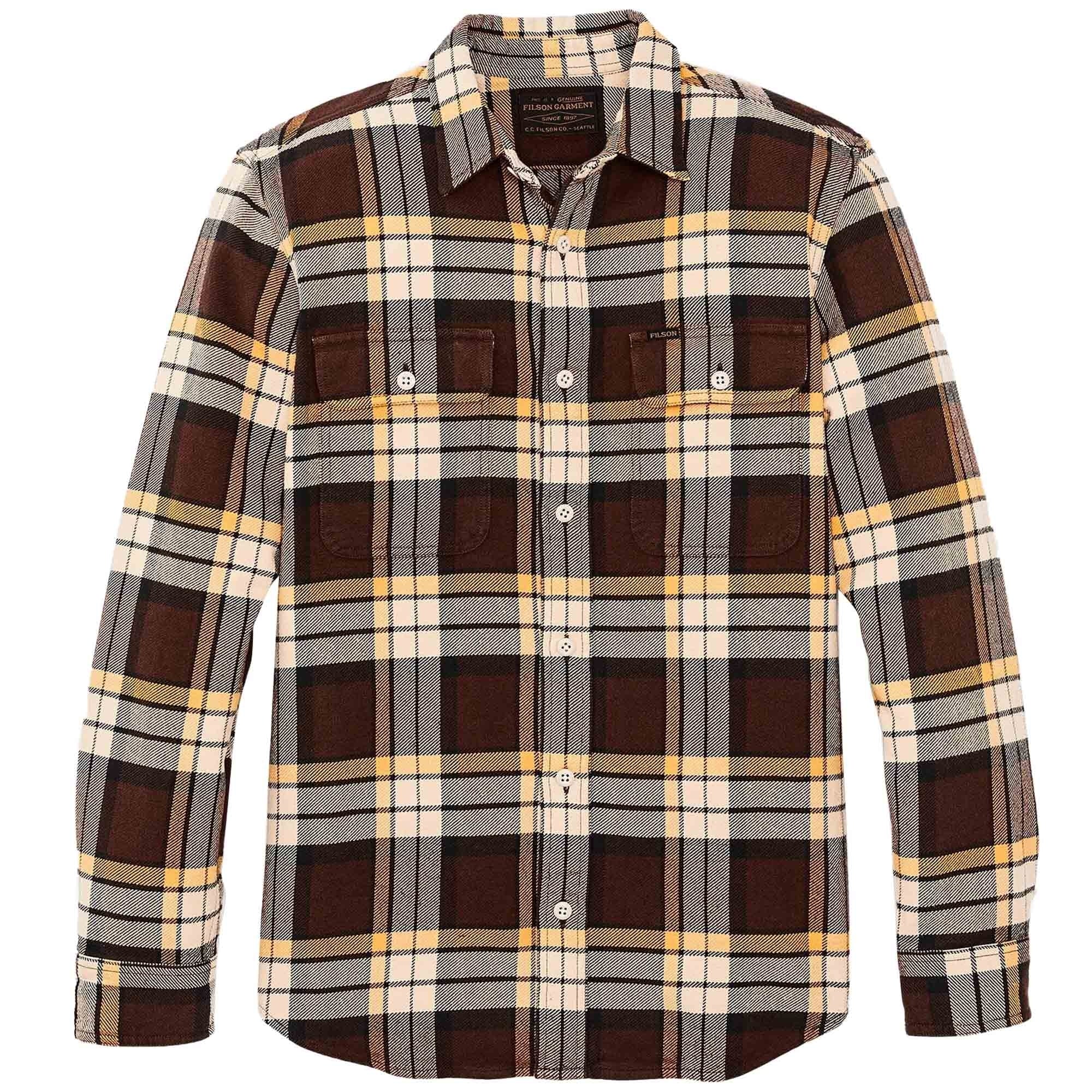 Vintage Flannel Work Shirt - Brown and Yellow