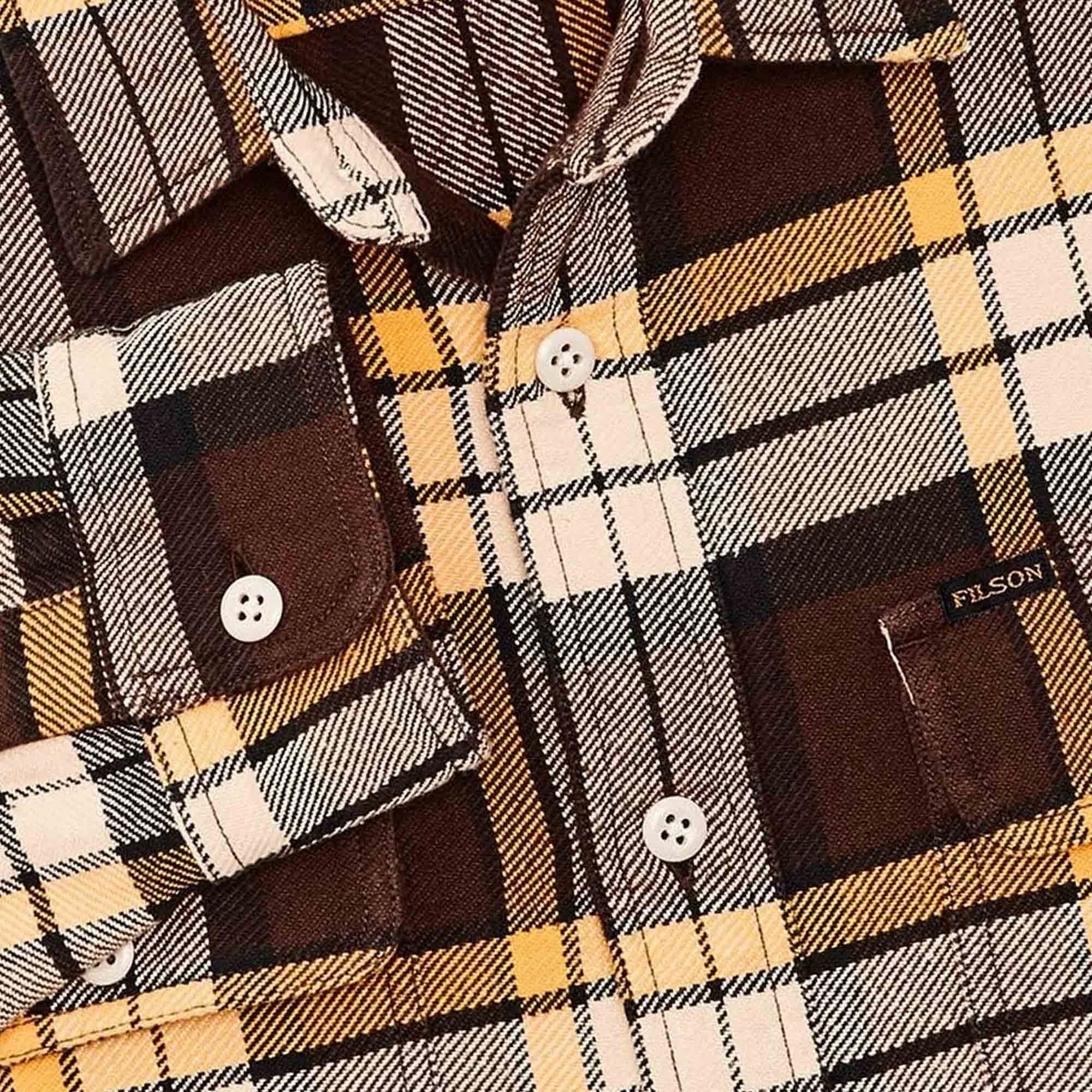 Vintage Flannel Work Shirt - Brown and Yellow