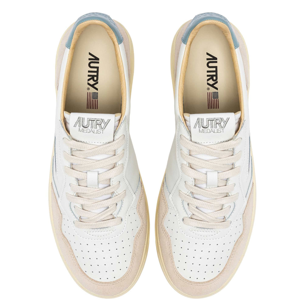 Medalist Low Sneaker - White and Blue
