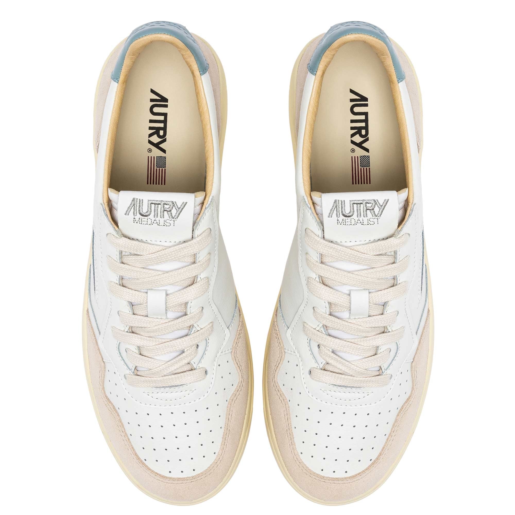 Medalist Low Sneaker - White and Blue