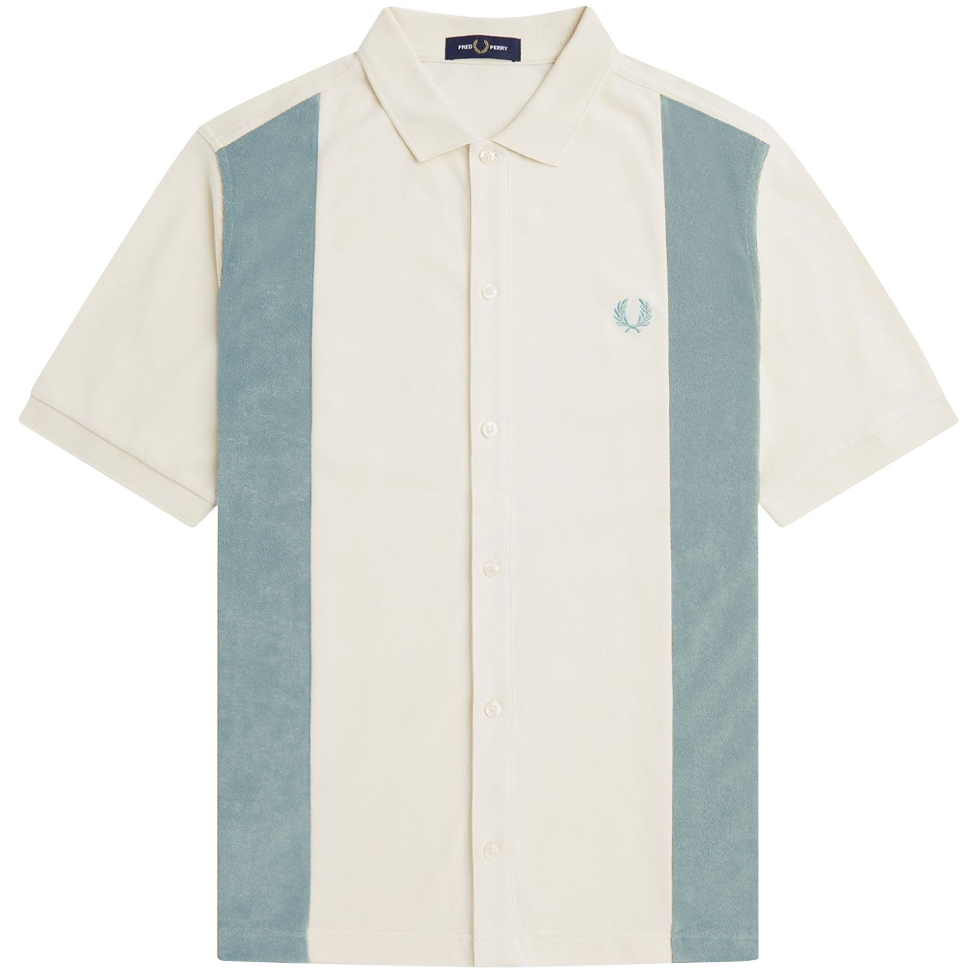 Fred Perry Towelling Panel Polo Shirt - Ecru – Stuarts London