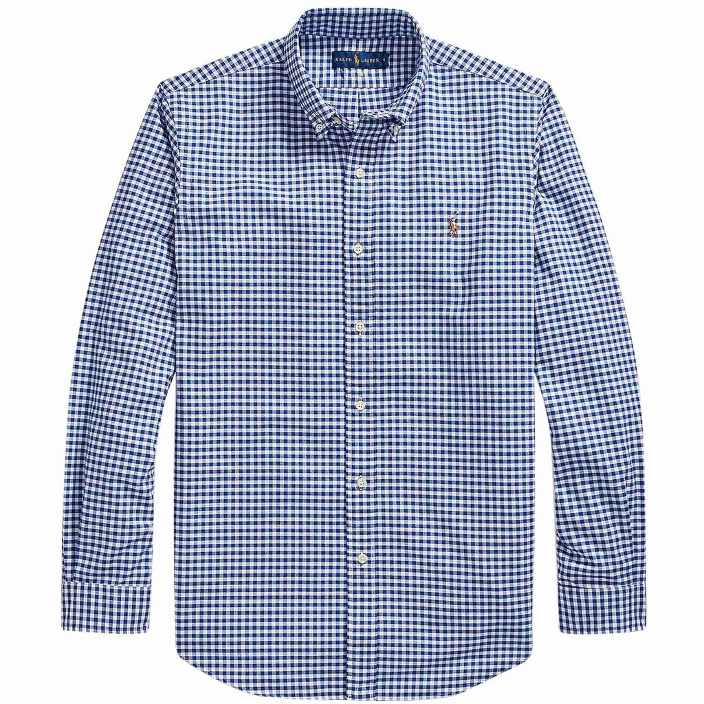 Custom Fit Oxford Shirt - Blue and White