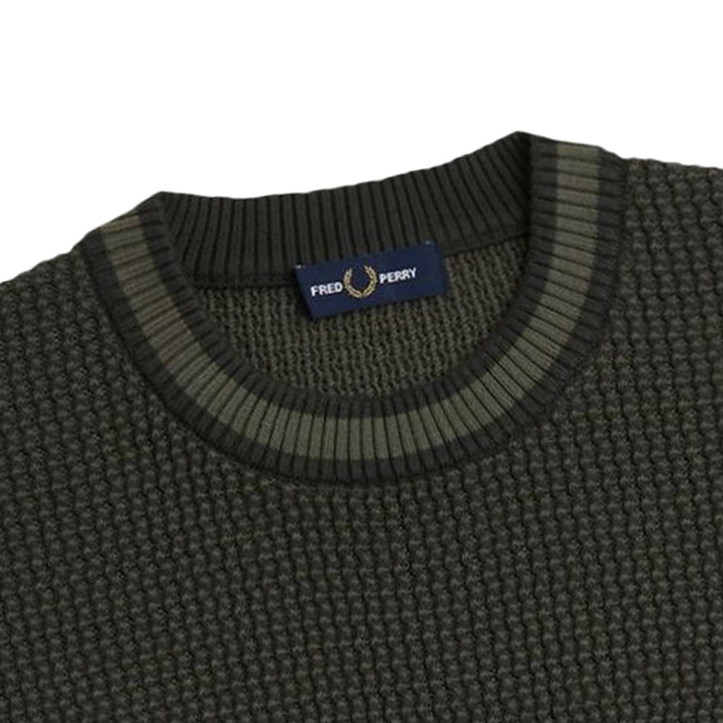 Fred Perry Textured Knitted Shirt - Black