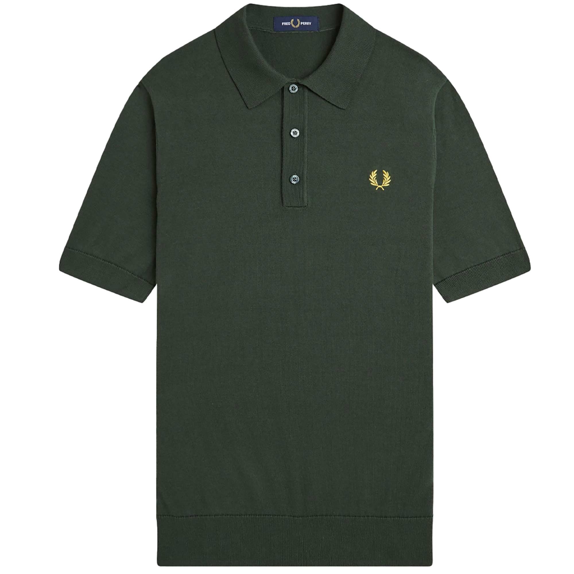 Fred Perry Cotton Knitted Shirt - Court Green