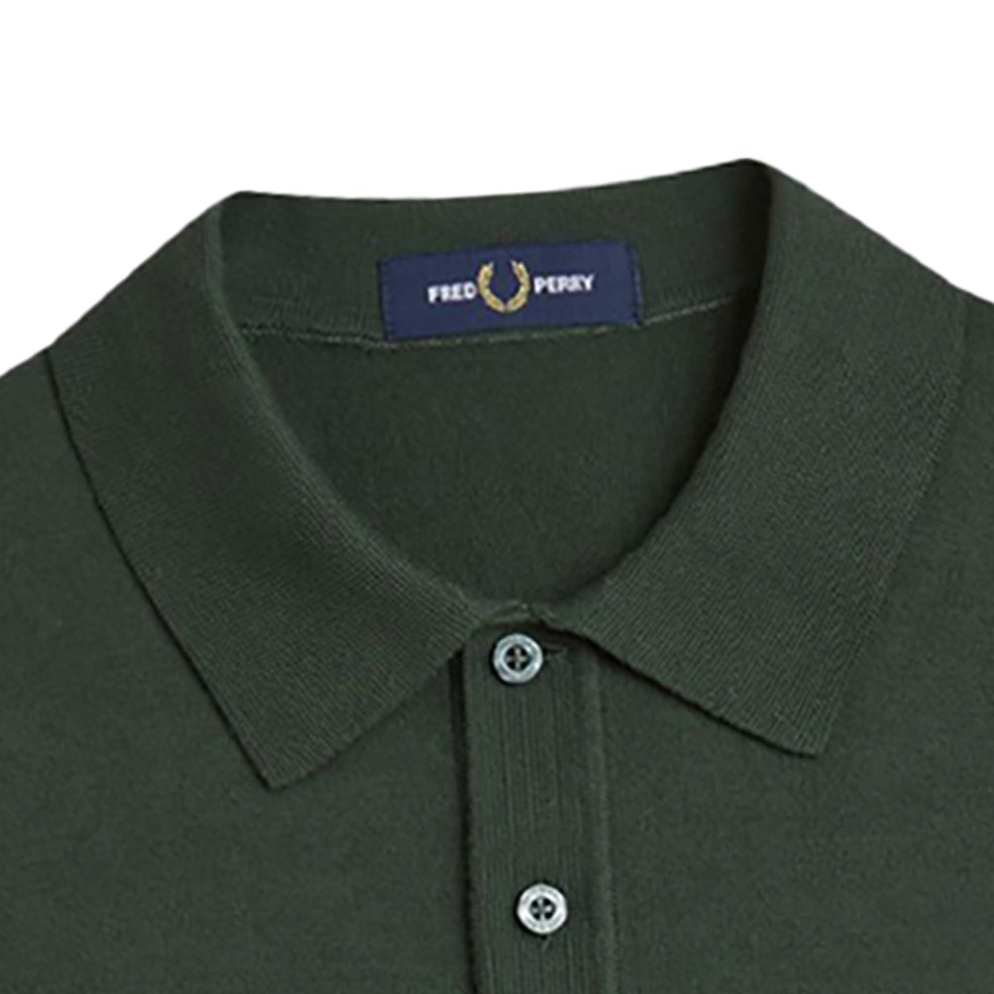 Fred Perry Cotton Knitted Shirt - Court Green