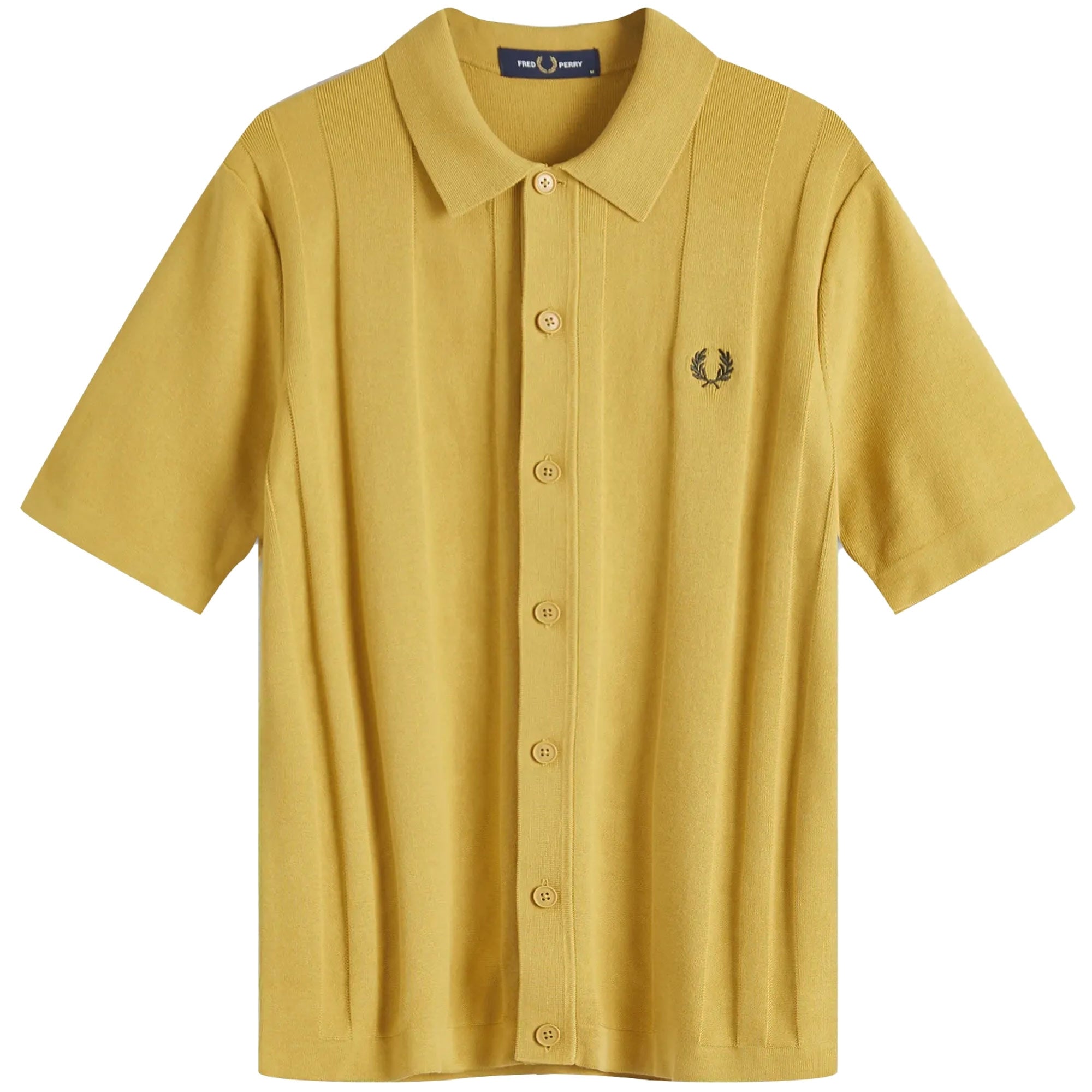 Fred Perry Short Sleeve Knitted Button Shirt - Honeycomb