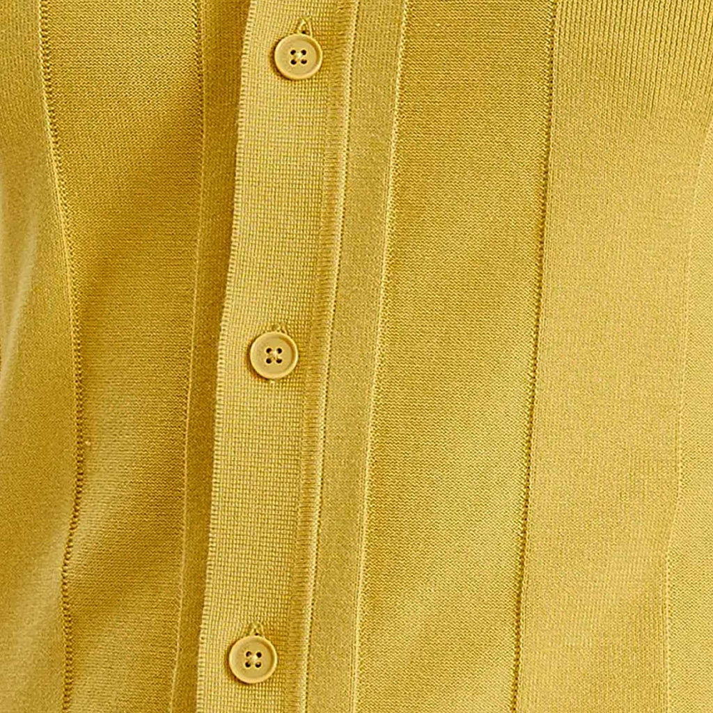 Fred Perry Short Sleeve Knitted Button Shirt - Honeycomb