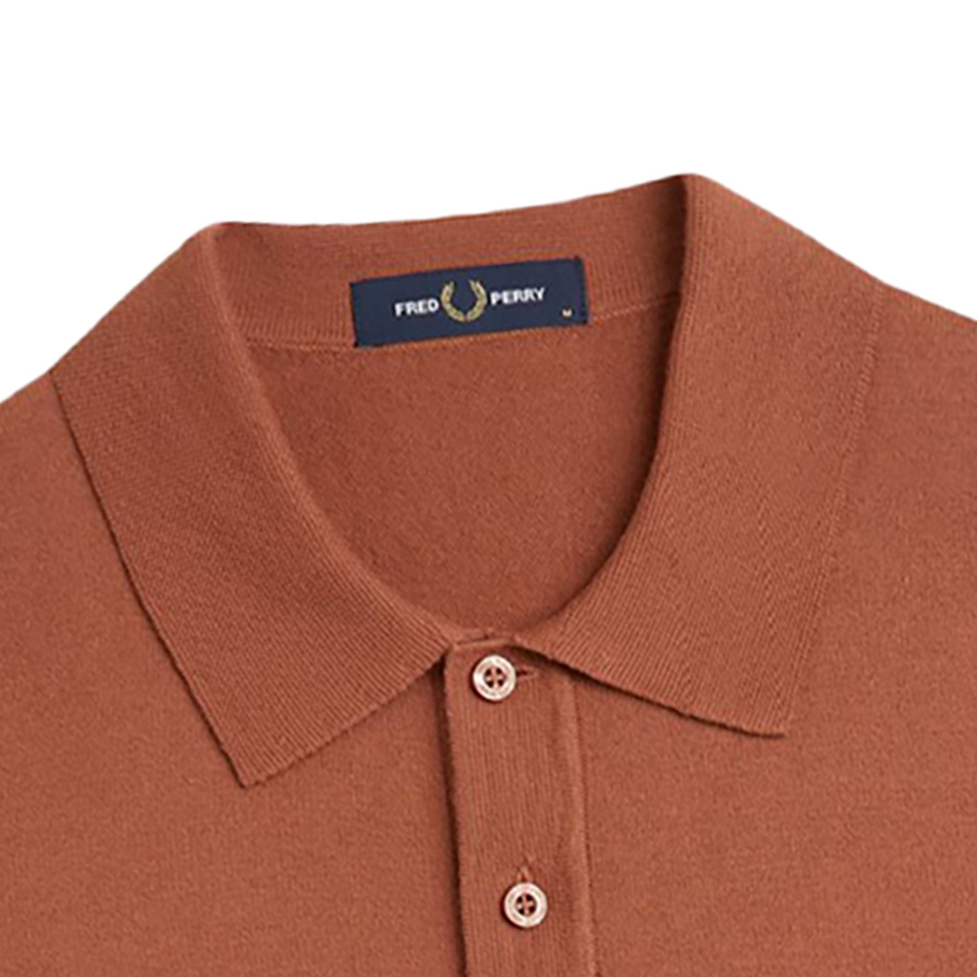 Fred Perry Knitted Cotton Shirt - Cinnamon