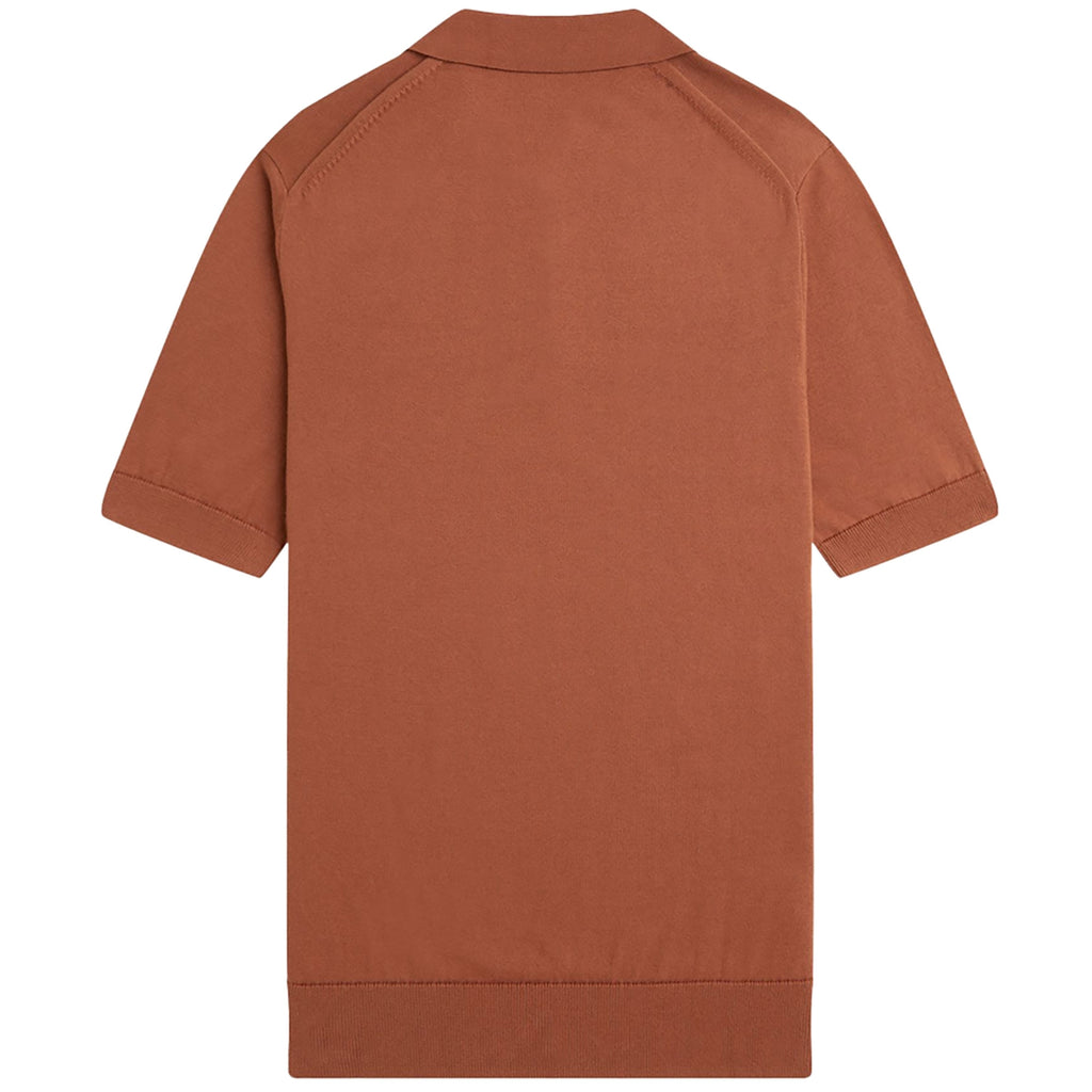 Fred Perry Knitted Cotton Shirt - Cinnamon