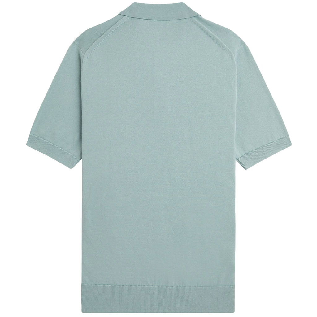 Fred Perry Knitted Cotton Shirt - Silver Blue
