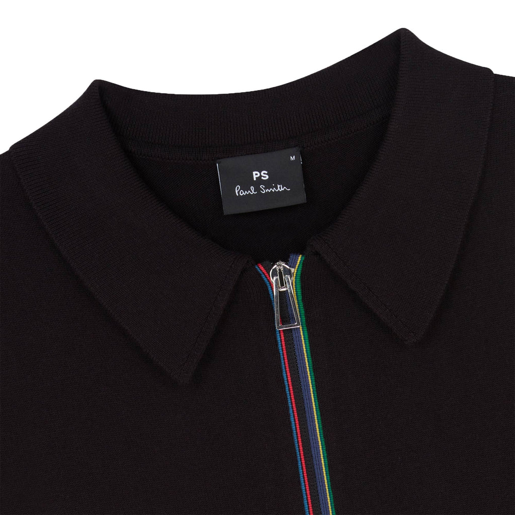 Paul Smith Zip Cotton Polo Shirt - Dark Navy