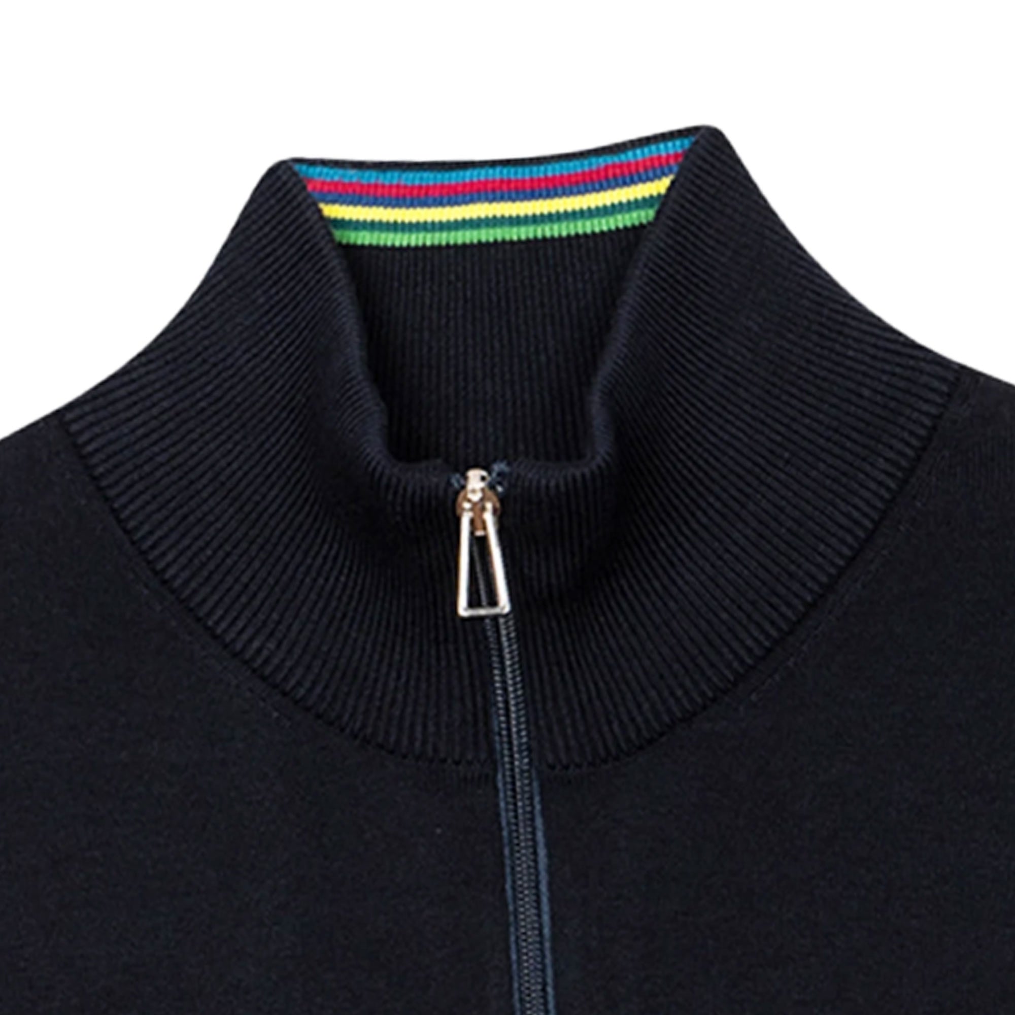 Paul Smith Half Zip Zebra Logo Sweater - Black