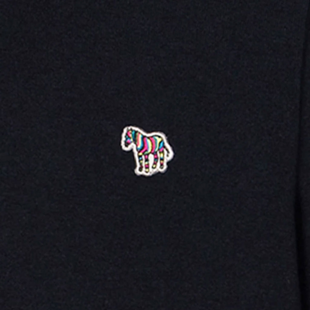 Paul Smith Half Zip Zebra Logo Sweater - Black