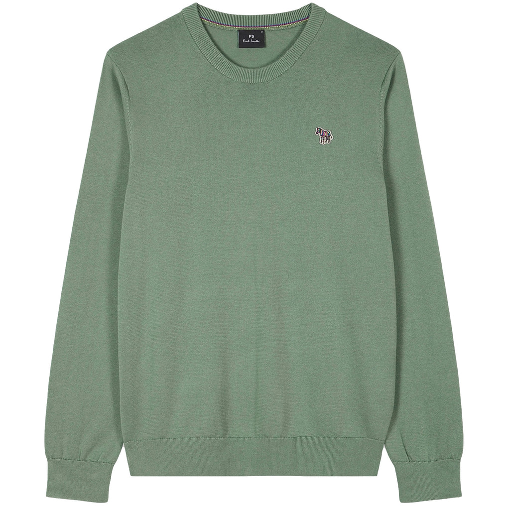 Paul Smith Organic Cotton Zebra Logo Sweater - Sage