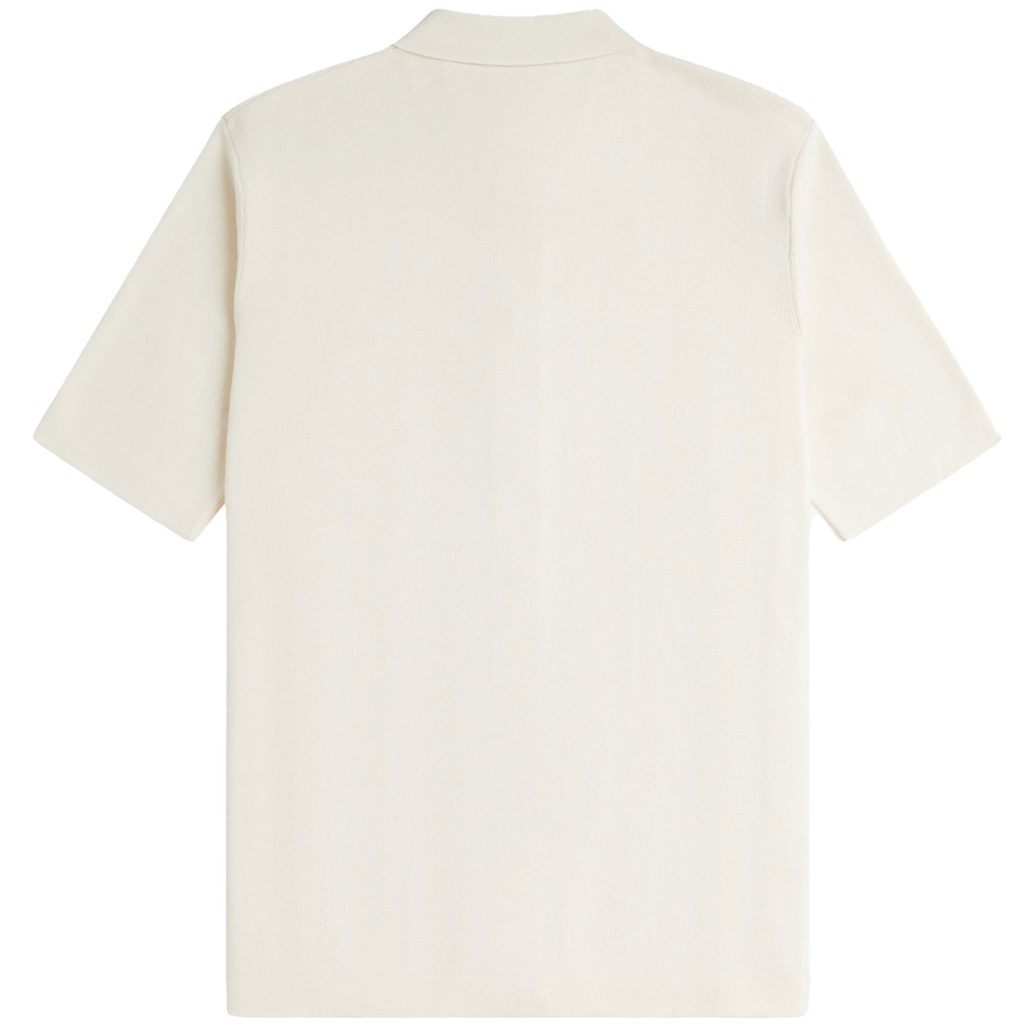 Fred Perry Short Sleeve Knitted Button Shirt - Ecru