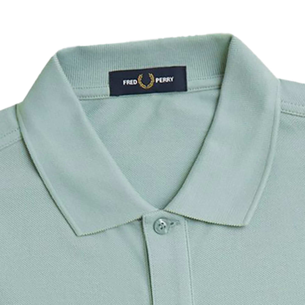 Fred Perry Towelling Panel Polo Shirt - Silver Blue