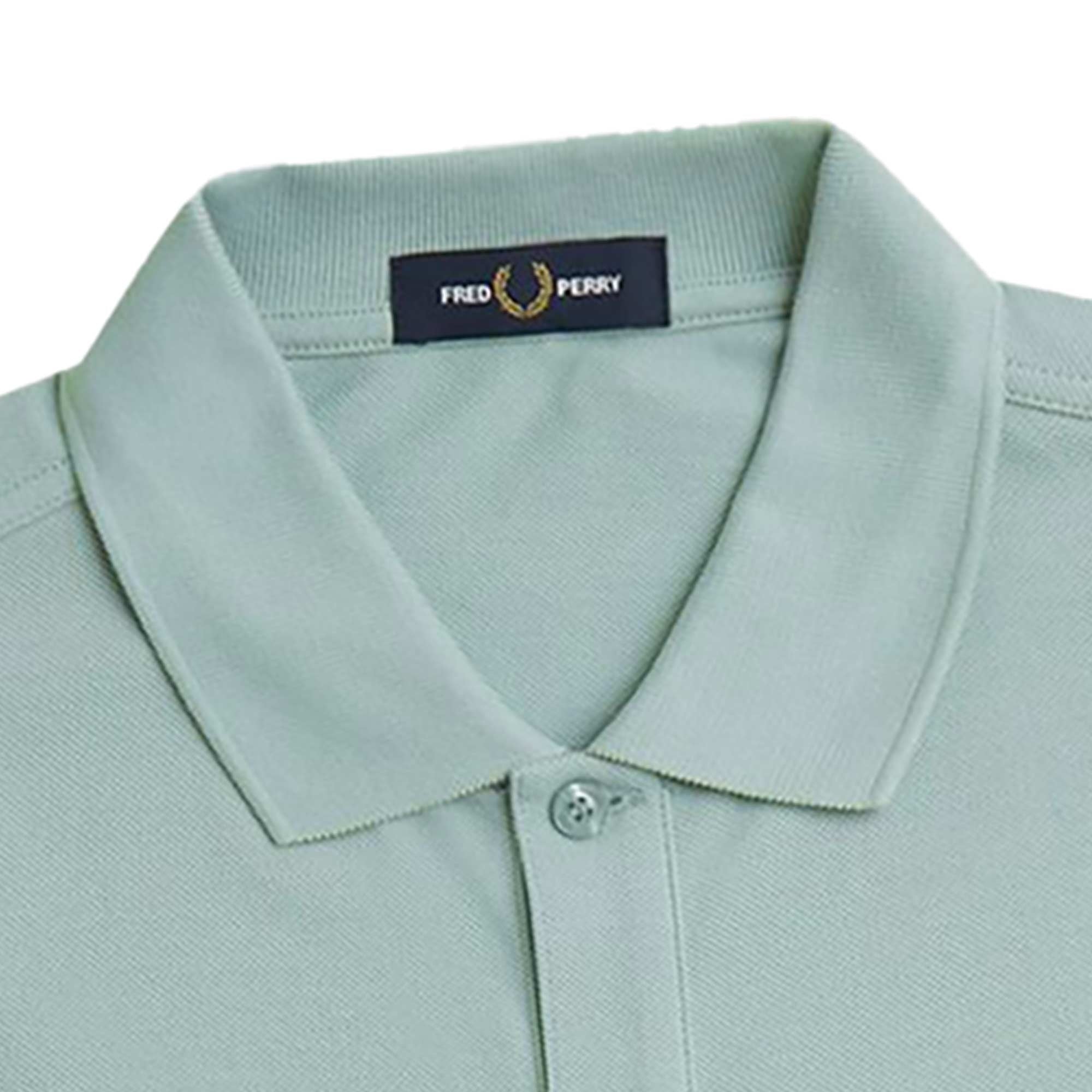 Fred Perry Towelling Panel Polo Shirt - Silver Blue