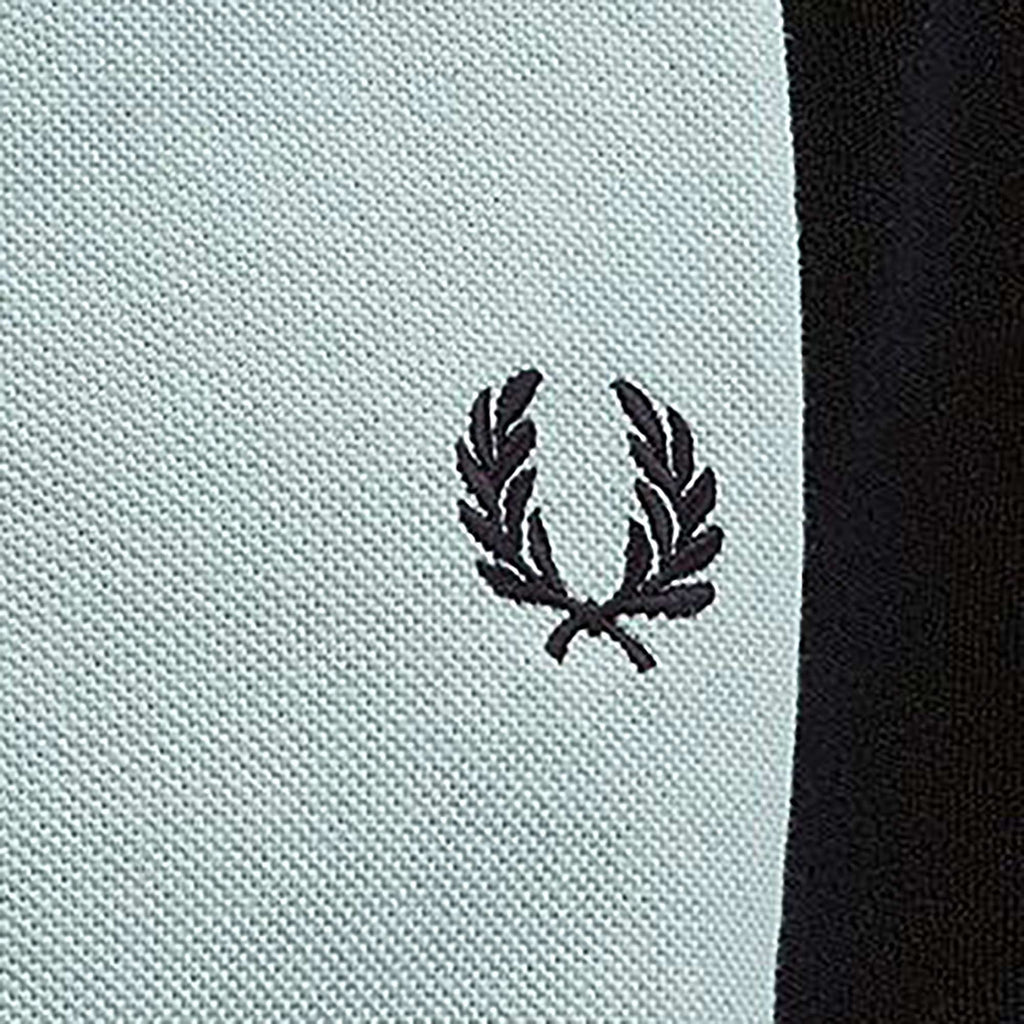 Fred Perry Towelling Panel Polo Shirt - Silver Blue