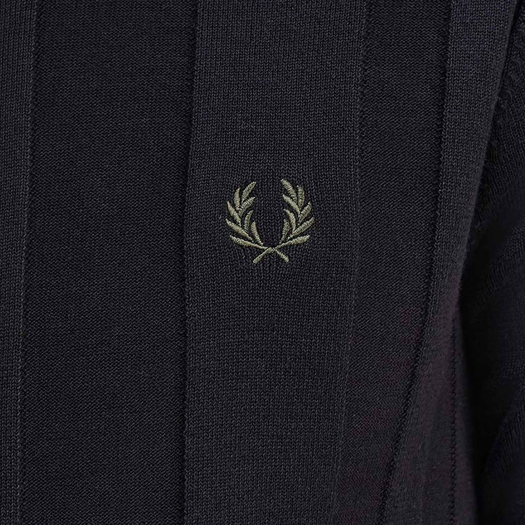 Fred Perry Short Sleeve Knitted Button Shirt - Black