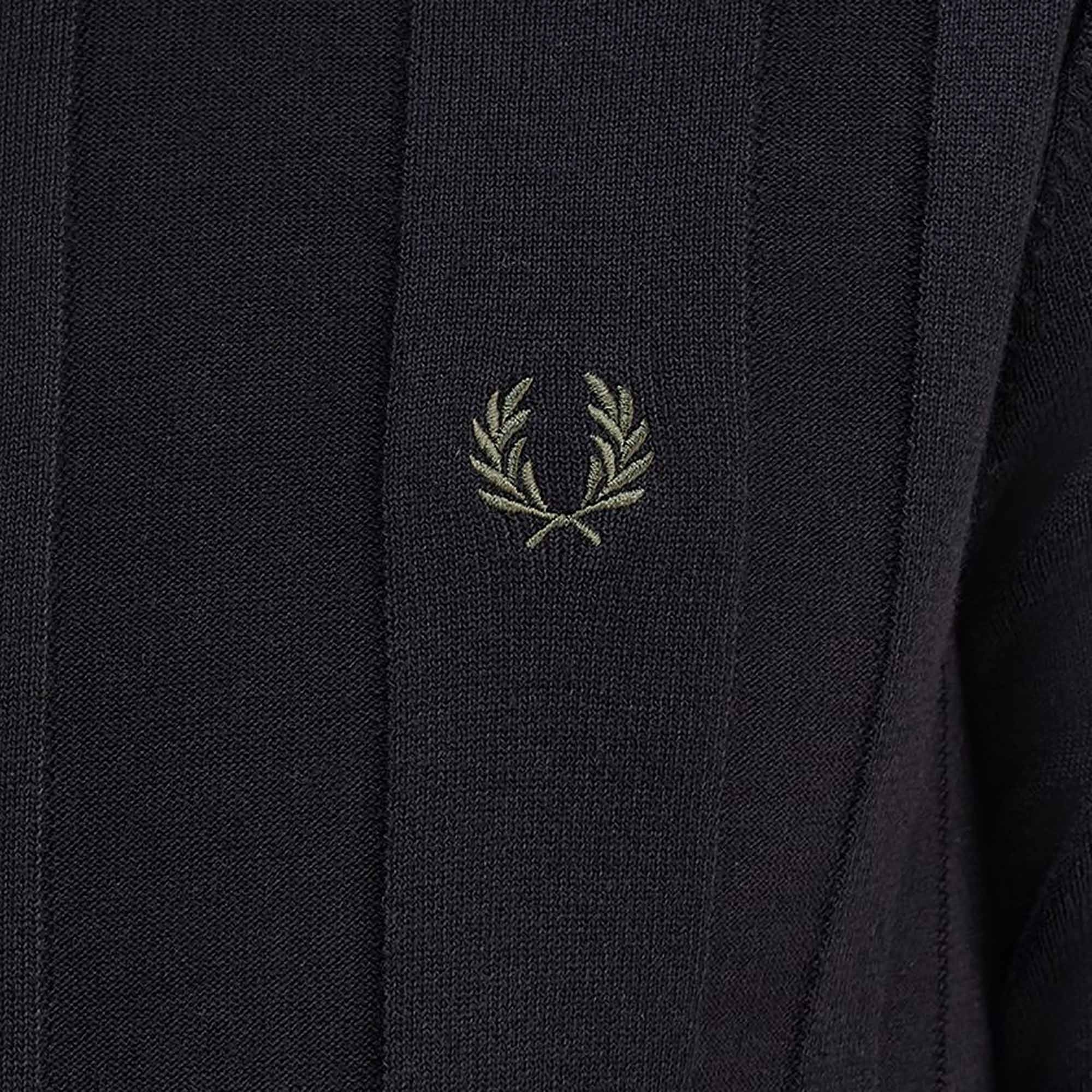 Fred Perry Short Sleeve Knitted Button Shirt - Black