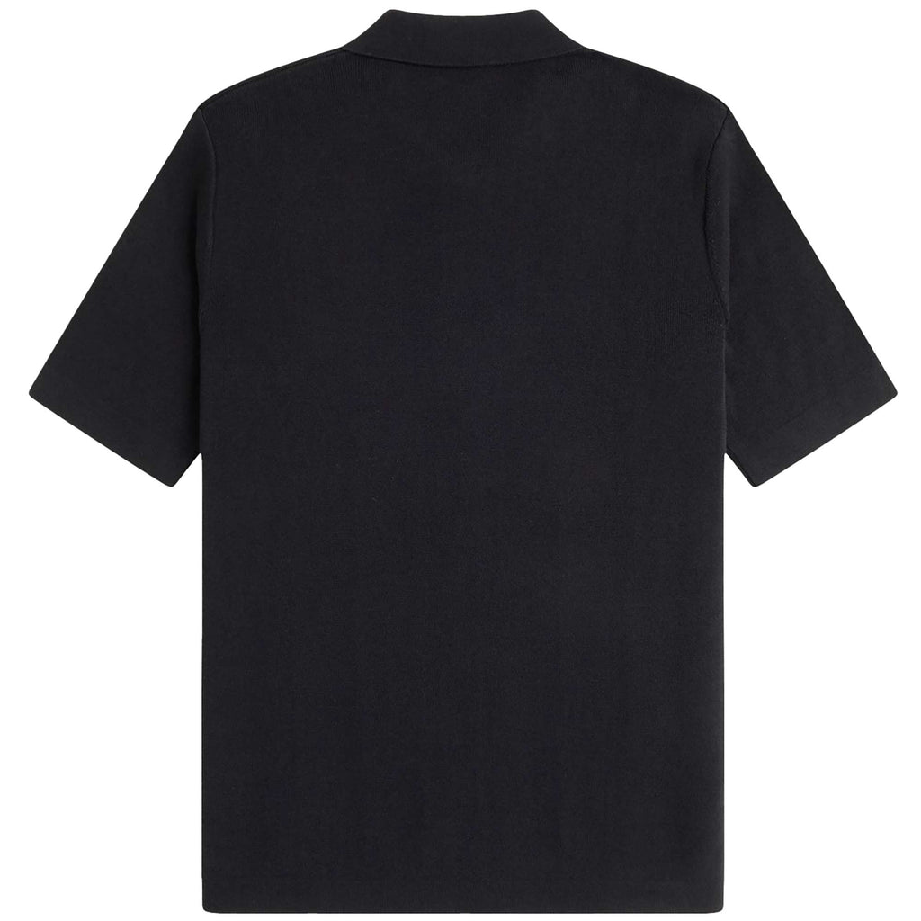 Fred Perry Short Sleeve Knitted Button Shirt - Black