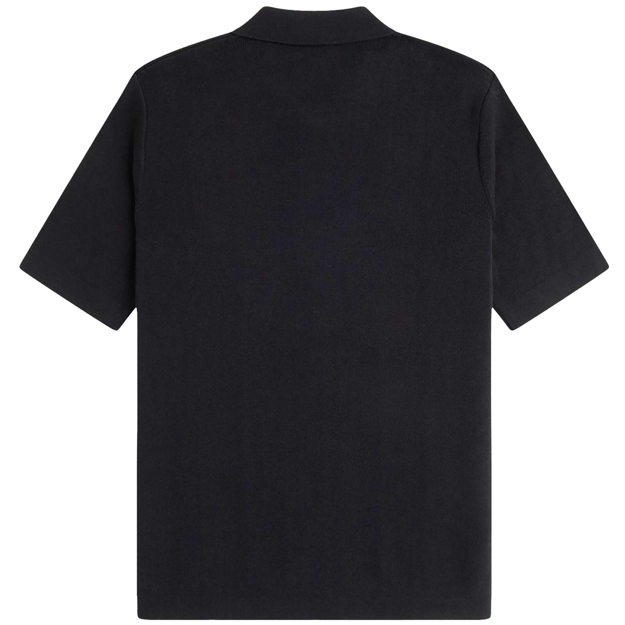 Fred Perry Short Sleeve Knitted Button Shirt - Black