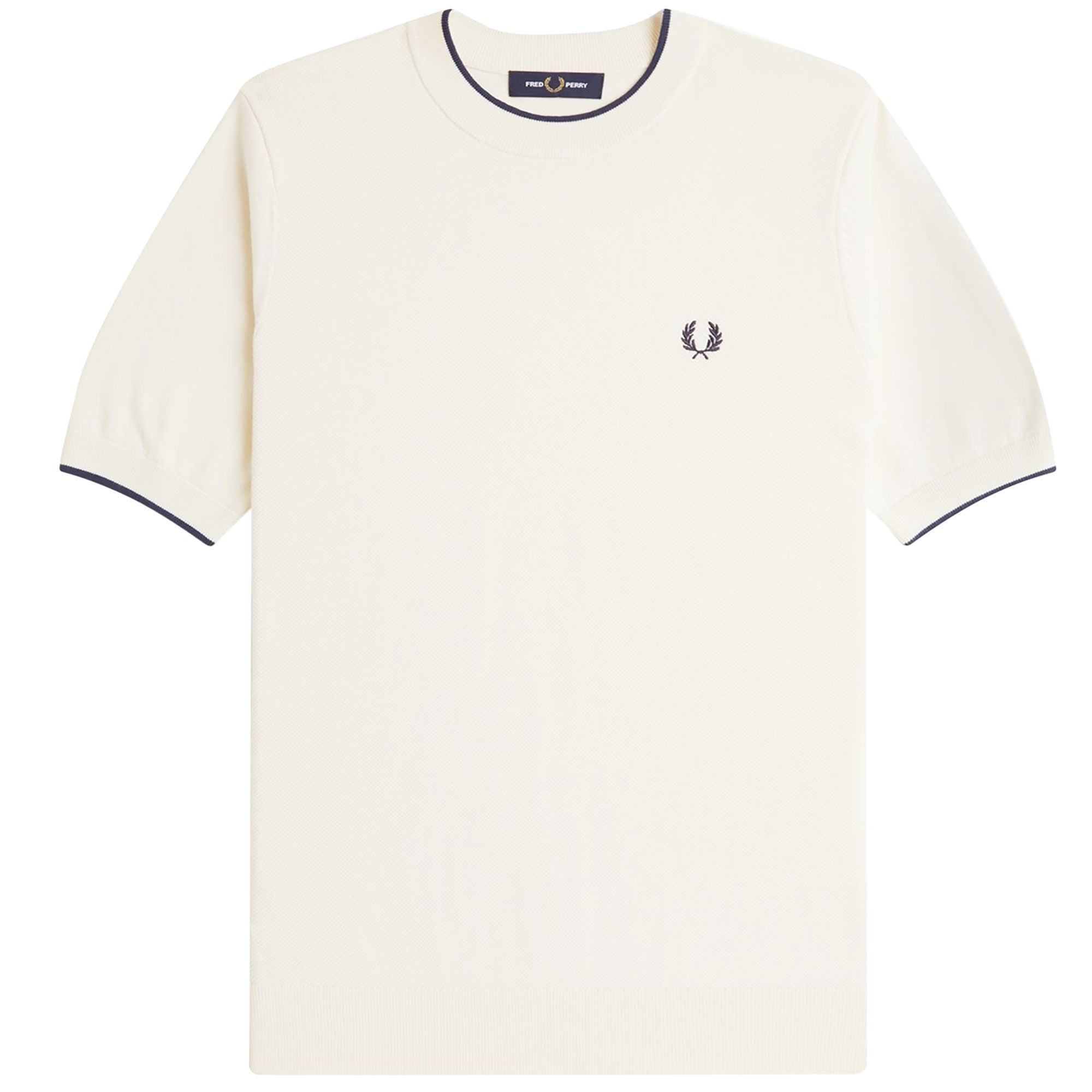 Fred Perry Texture Front Knitted T-Shirt - Ecru – Stuarts London