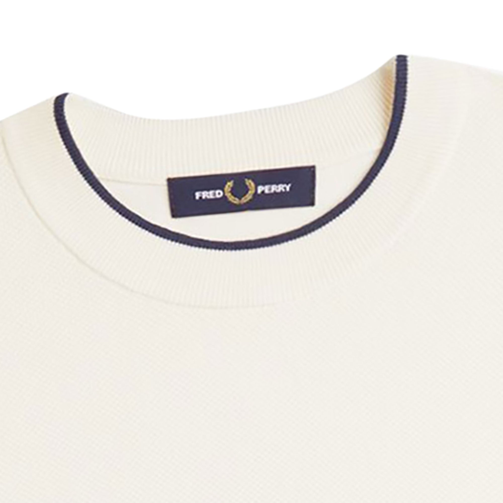 Fred Perry Texture Front Knitted T-Shirt - Ecru – Stuarts London