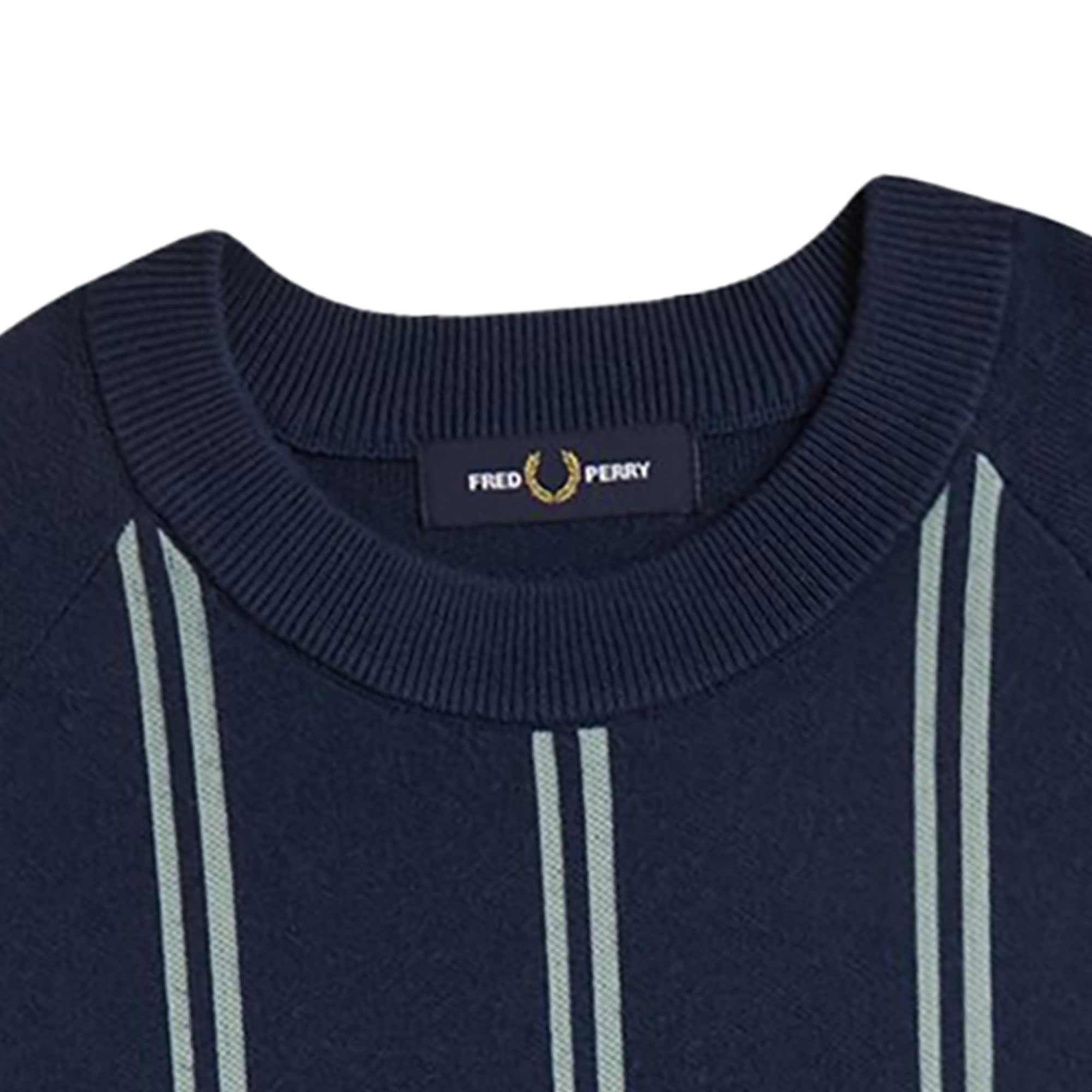 Fred Perry Striped Knitted T-Shirt - Tennis Blue