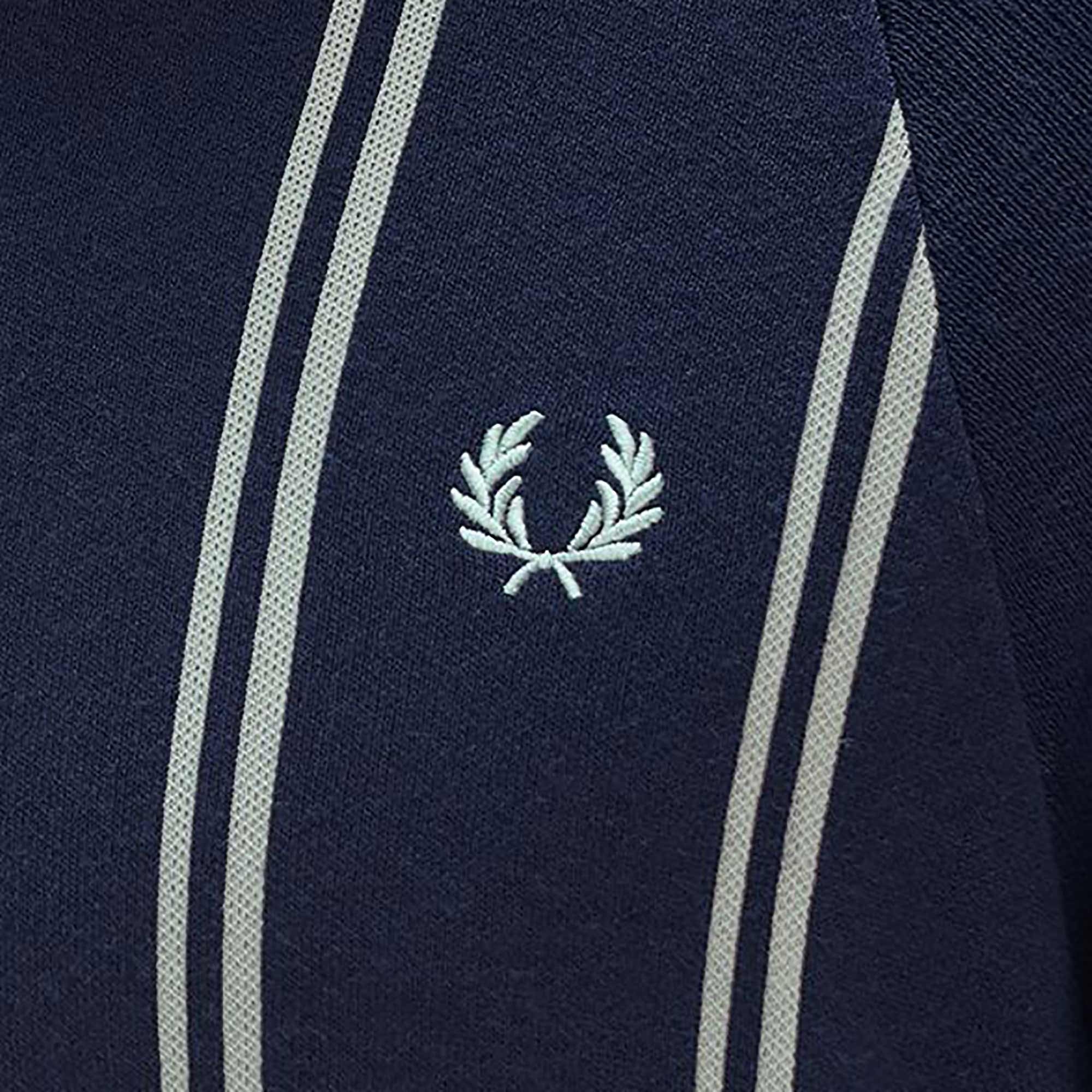 Fred Perry Striped Knitted T-Shirt - Tennis Blue