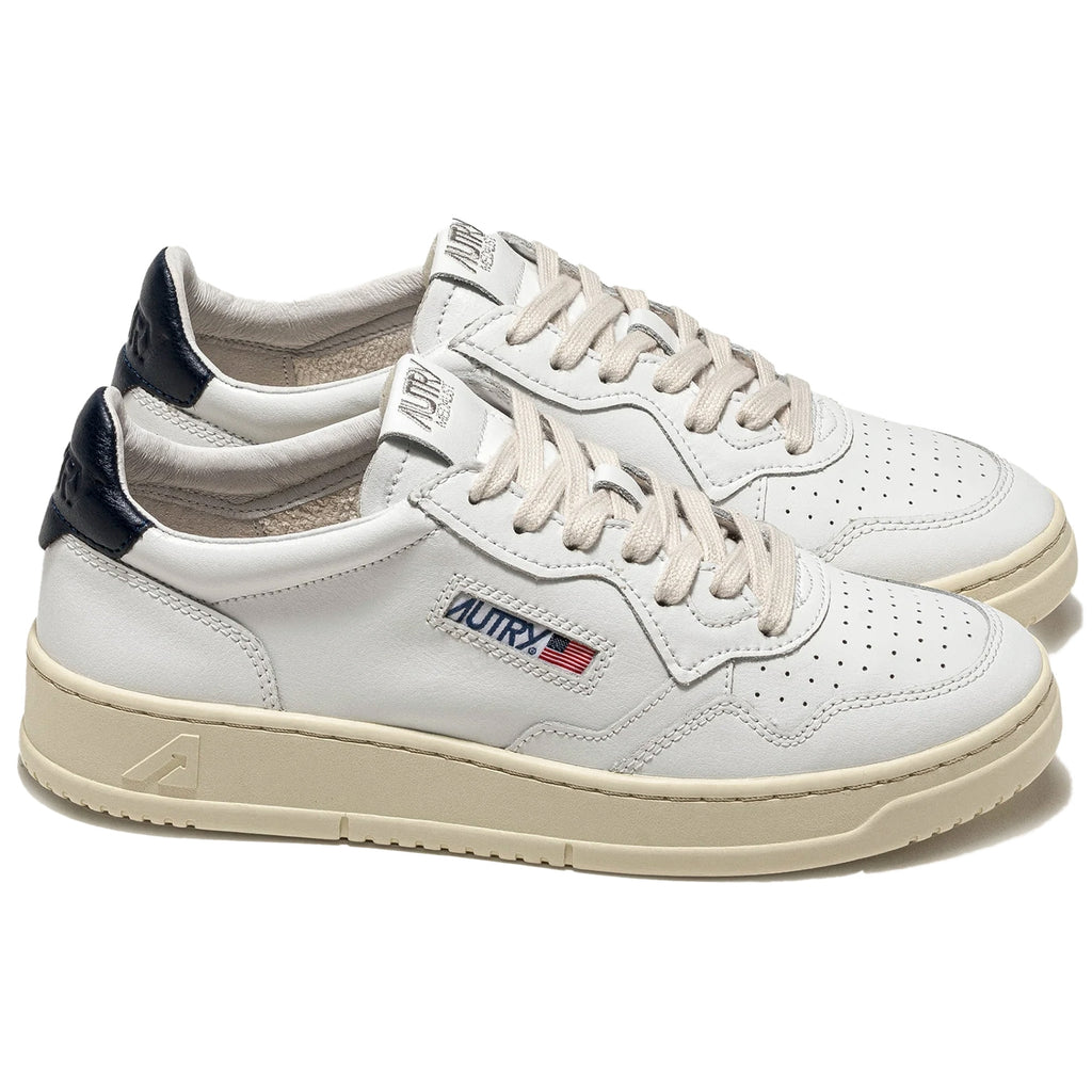 Action Low Leather - White/Blue
