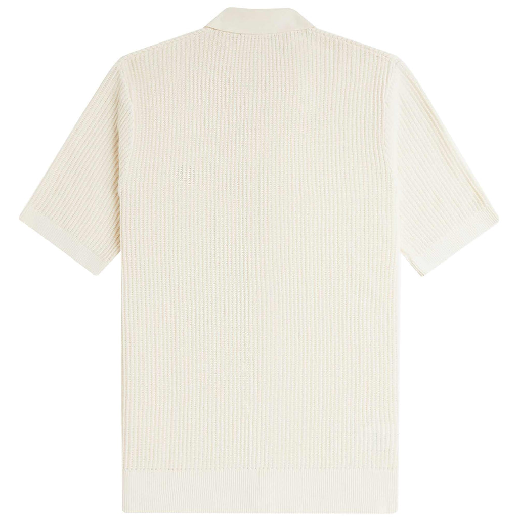 Fred Perry Textured Button Through Knit Shirt - Ecru