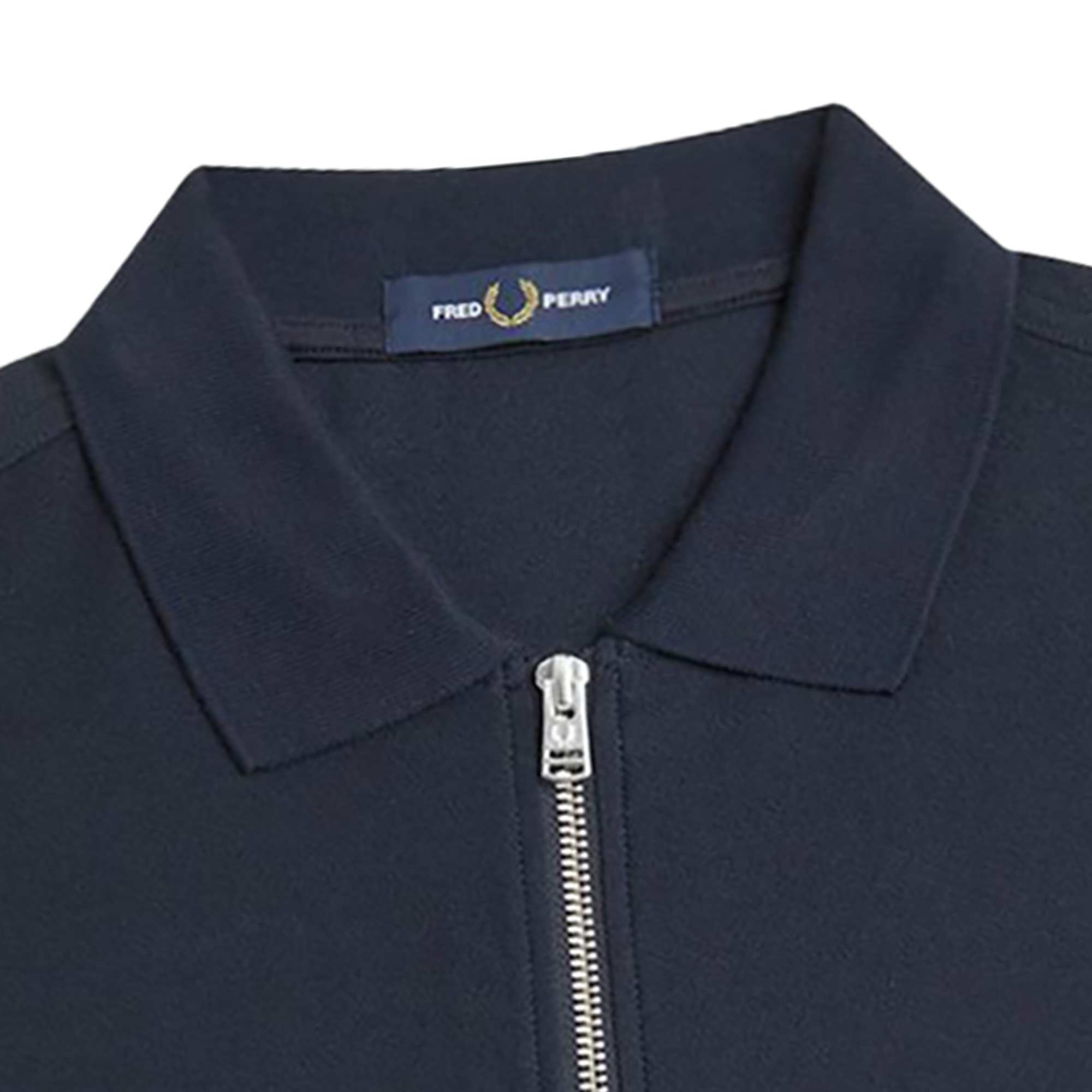 Fred Perry Pique Zip Neck Polo - Navy