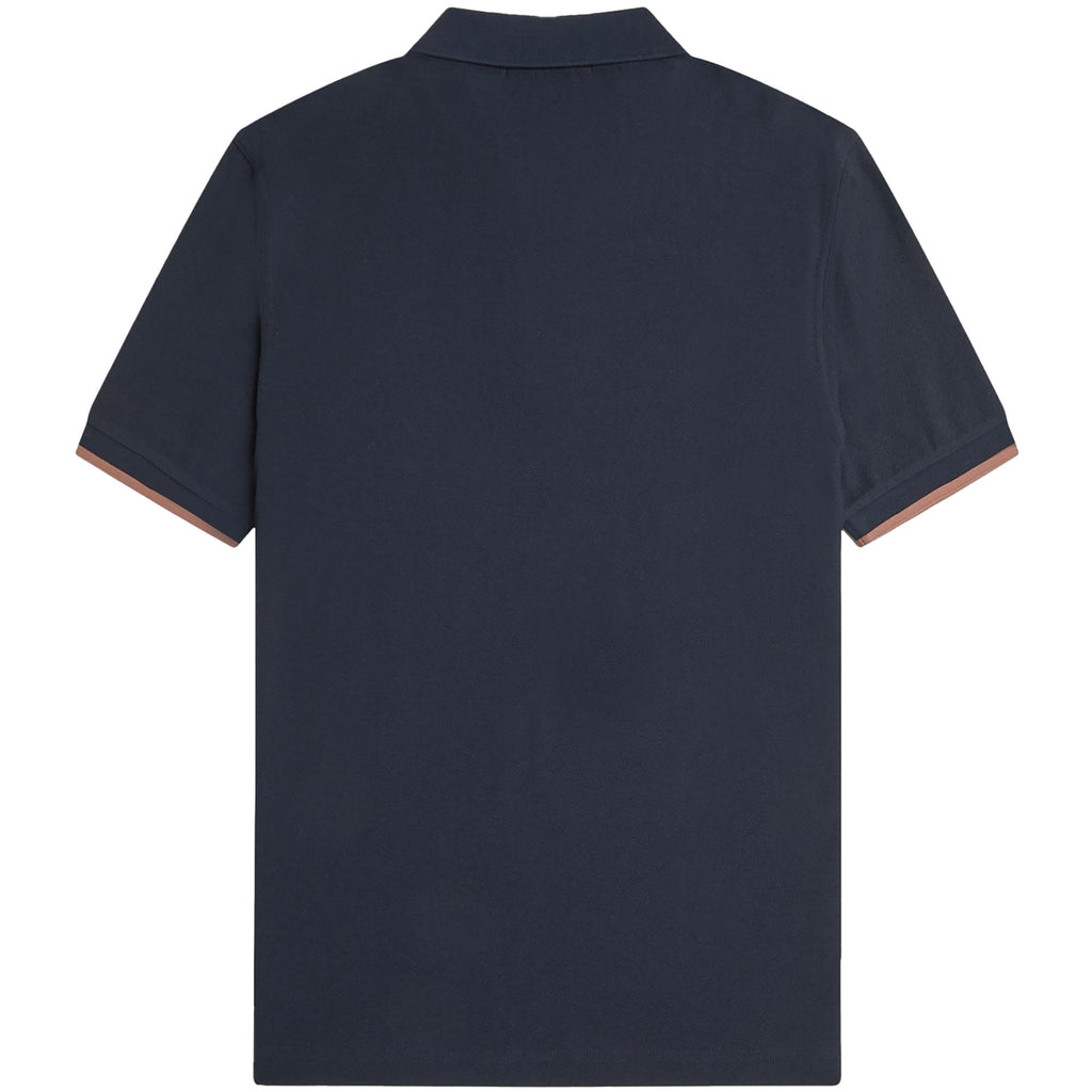 Fred Perry Pique Zip Neck Polo - Navy