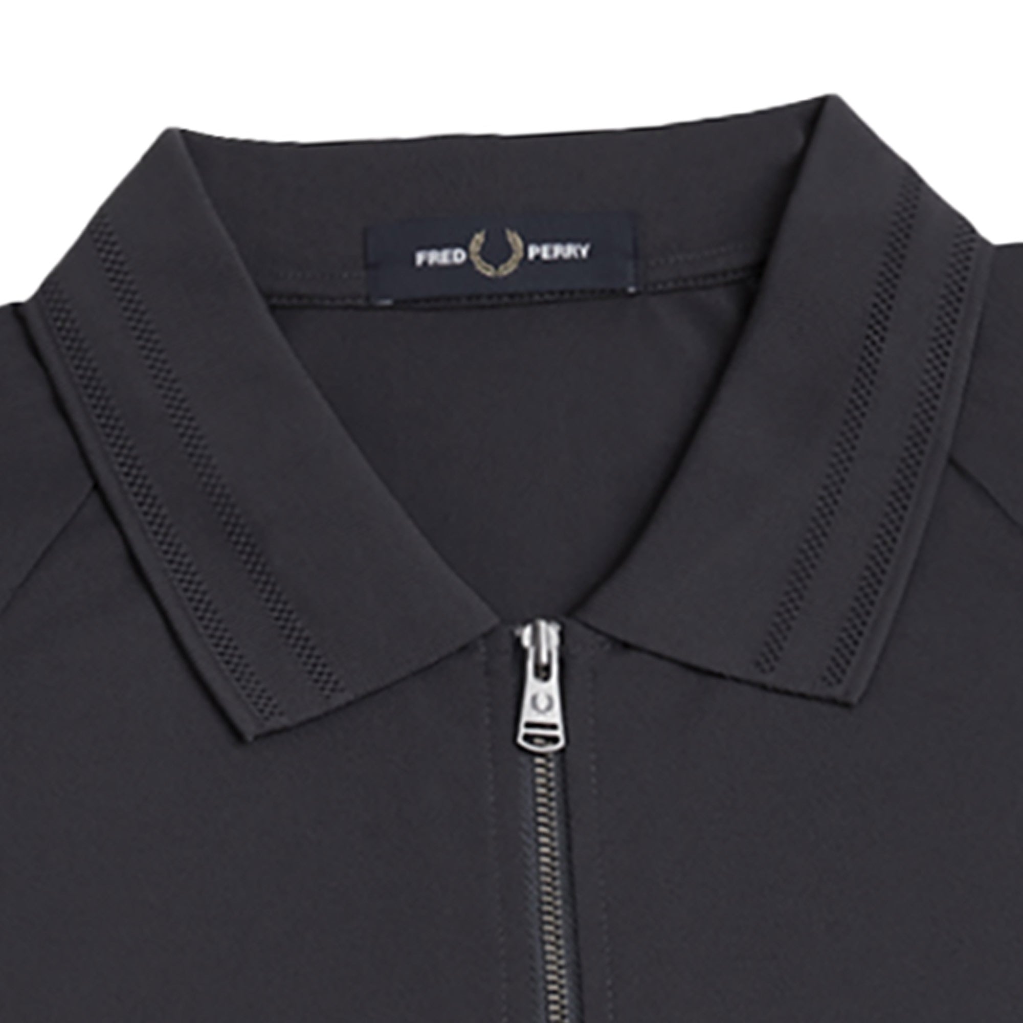 Fred Perry Zip Neck Polo Shirt - Anchor Grey