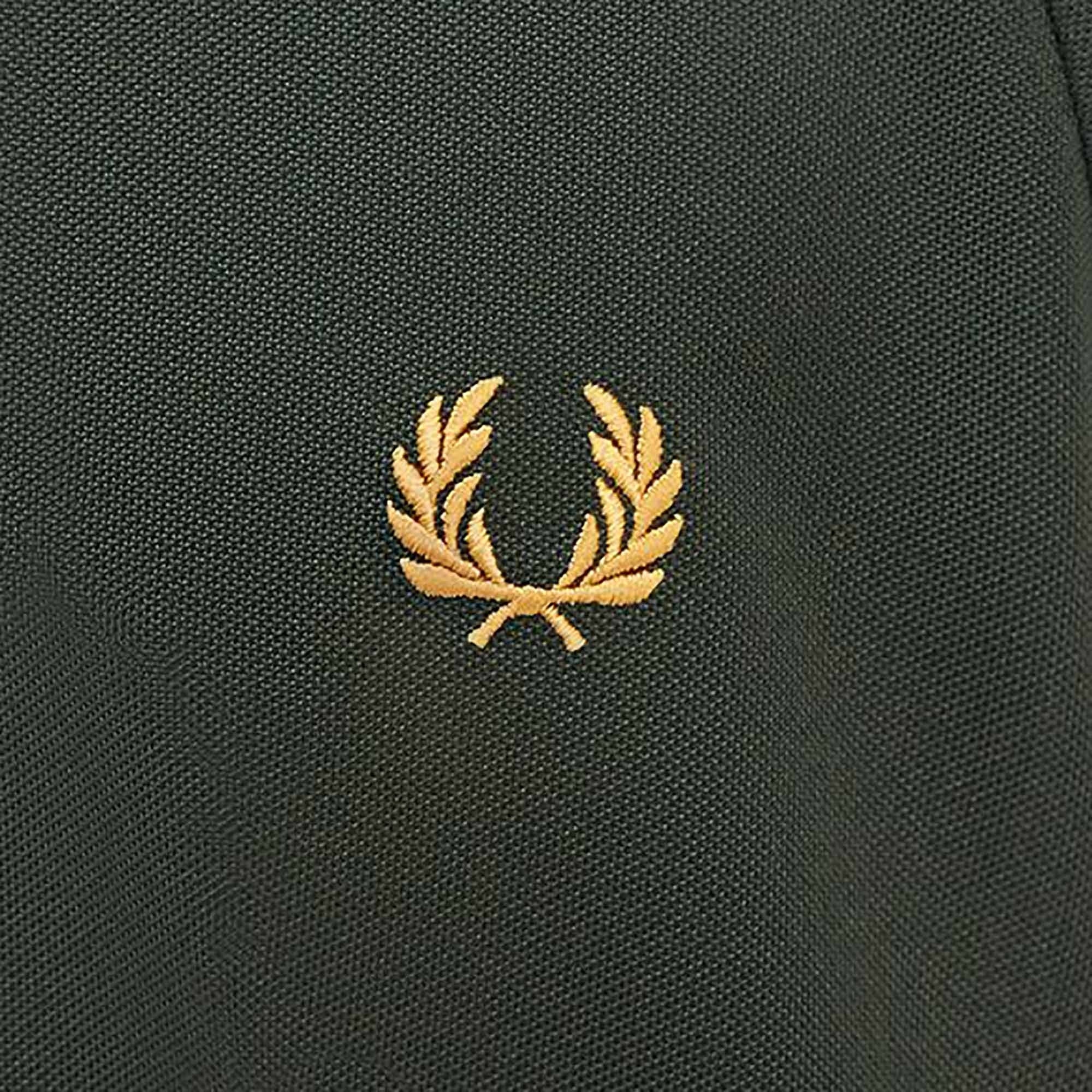 Fred Perry Zip Neck Polo Shirt - Court Green