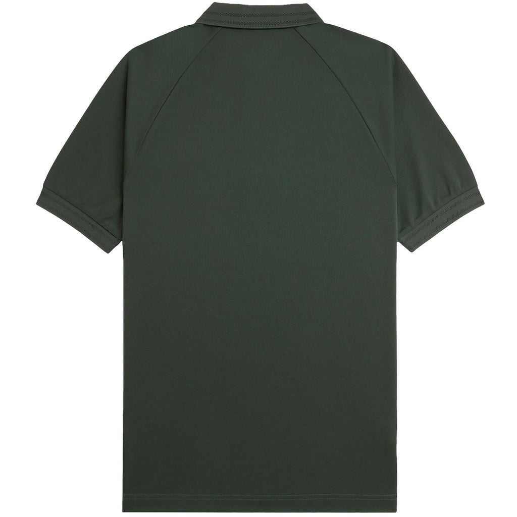 Fred Perry Zip Neck Polo Shirt - Court Green
