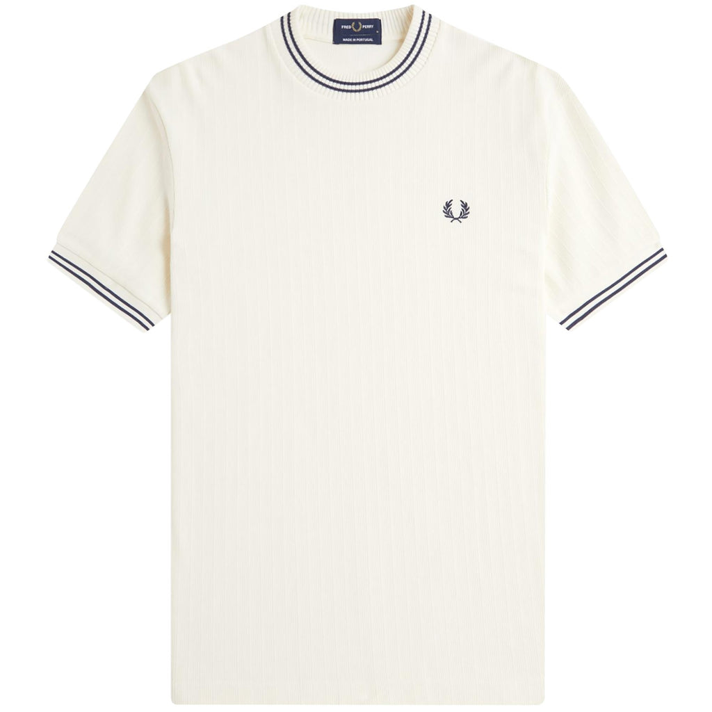 Fred Perry Ribbed Jersey T-Shirt - Ecru