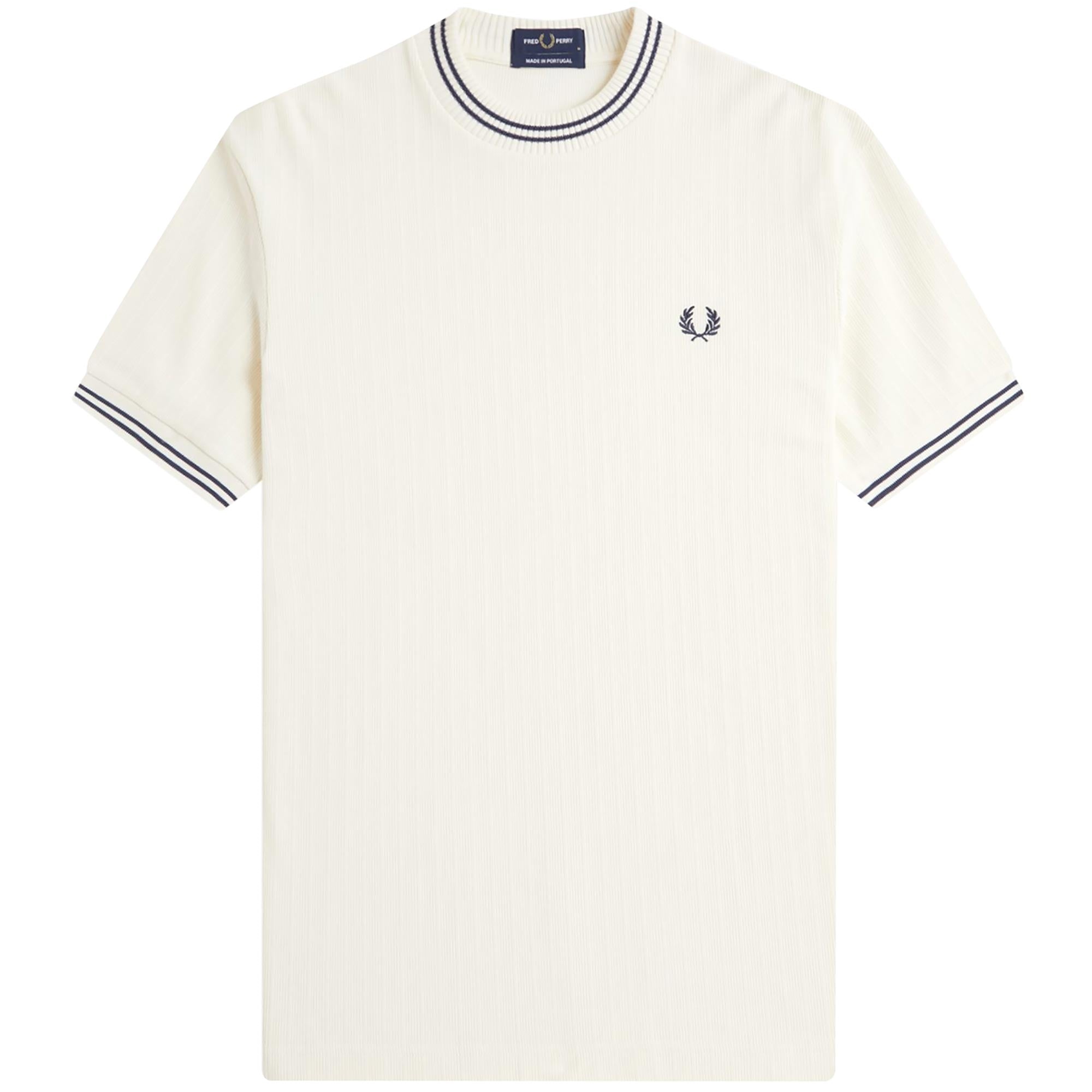 Fred Perry Ribbed Jersey T-Shirt - Ecru